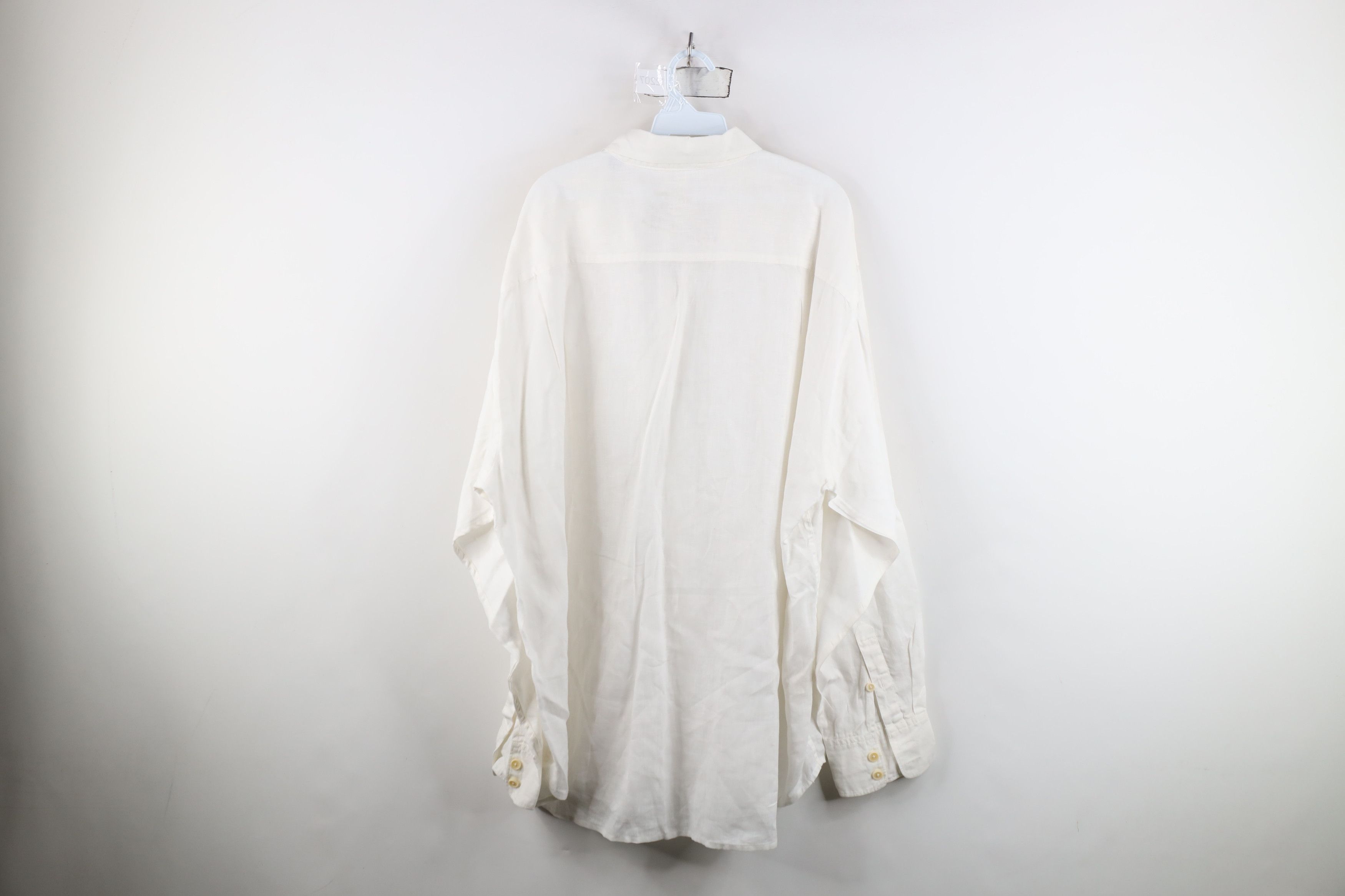Tommy Bahama Vintage Tommy Bahama Relax Linen Collared Button Shirt White Size US XXL / EU 58 / 5 - 11 Thumbnail