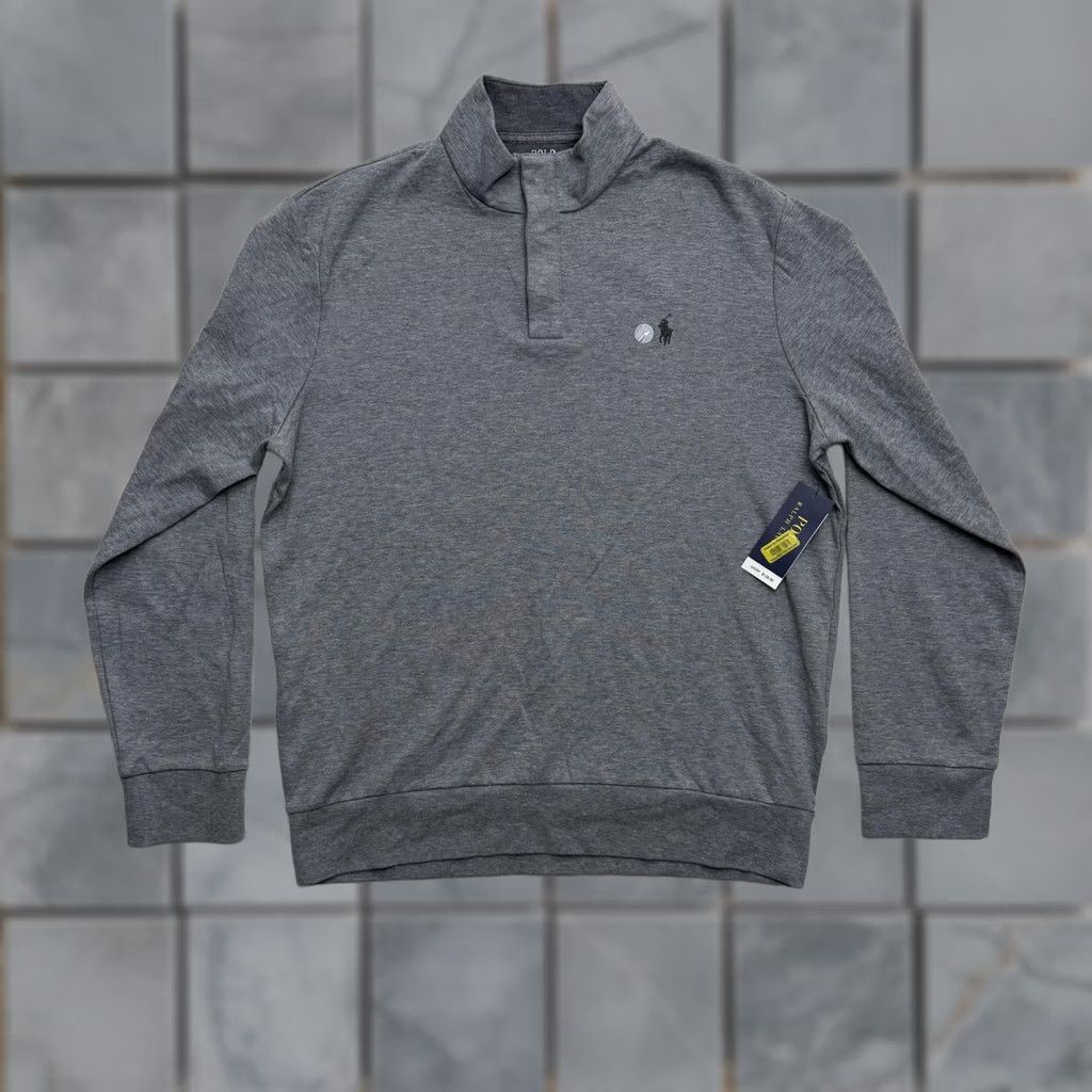 Polo Ralph Lauren Polo Ralph Lauren Sweatshirt Mens Large Gray Mock Neck Blair’s Pullover Logo Jersey Cotton Polyester Size US L / EU 52-54 / 3 - 1 Thumbnail