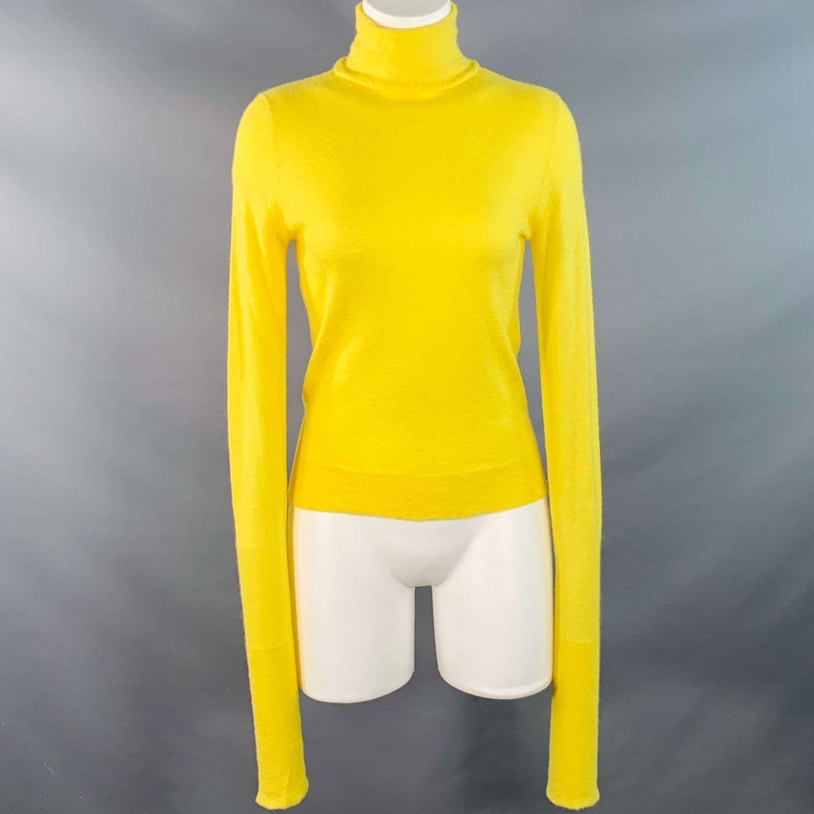 Sies Marjan Size XS Yellow Alpaca Cashmere Knit Turtleneck Pullover Size XS / US 0-2 / IT 36-38 - 1 Thumbnail