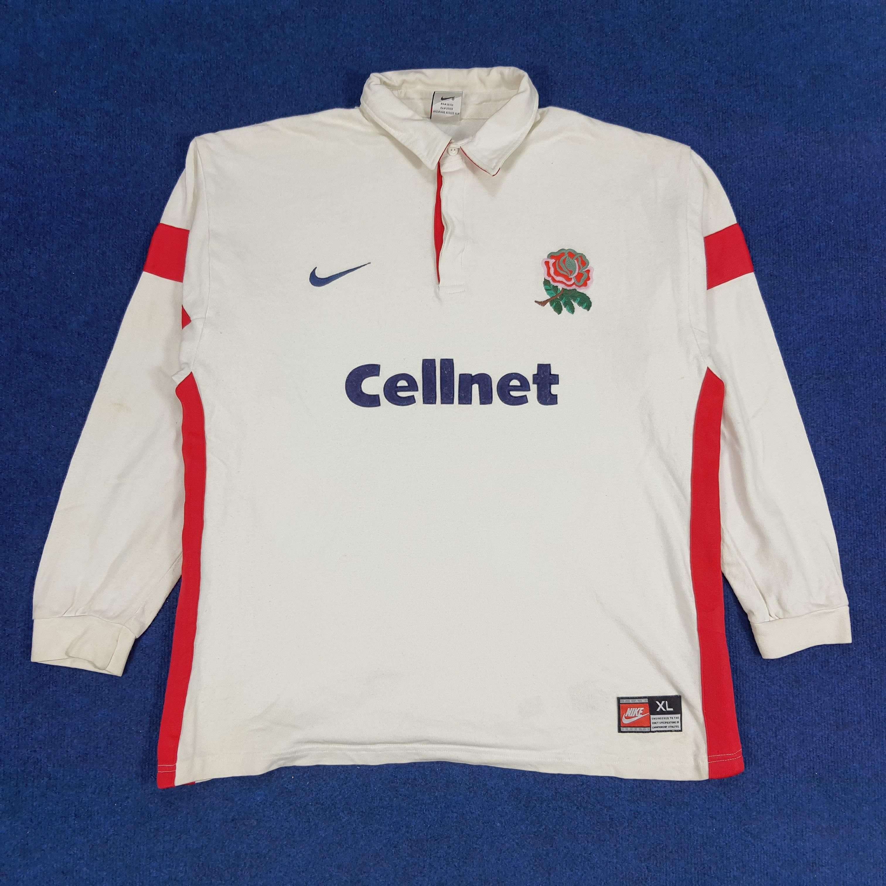 Nike × Vintage Vintage Nike Cellnet Roses 90s Polo Long Sleeve Shirt Size US XL / EU 56 / 4 - 1 Thumbnail