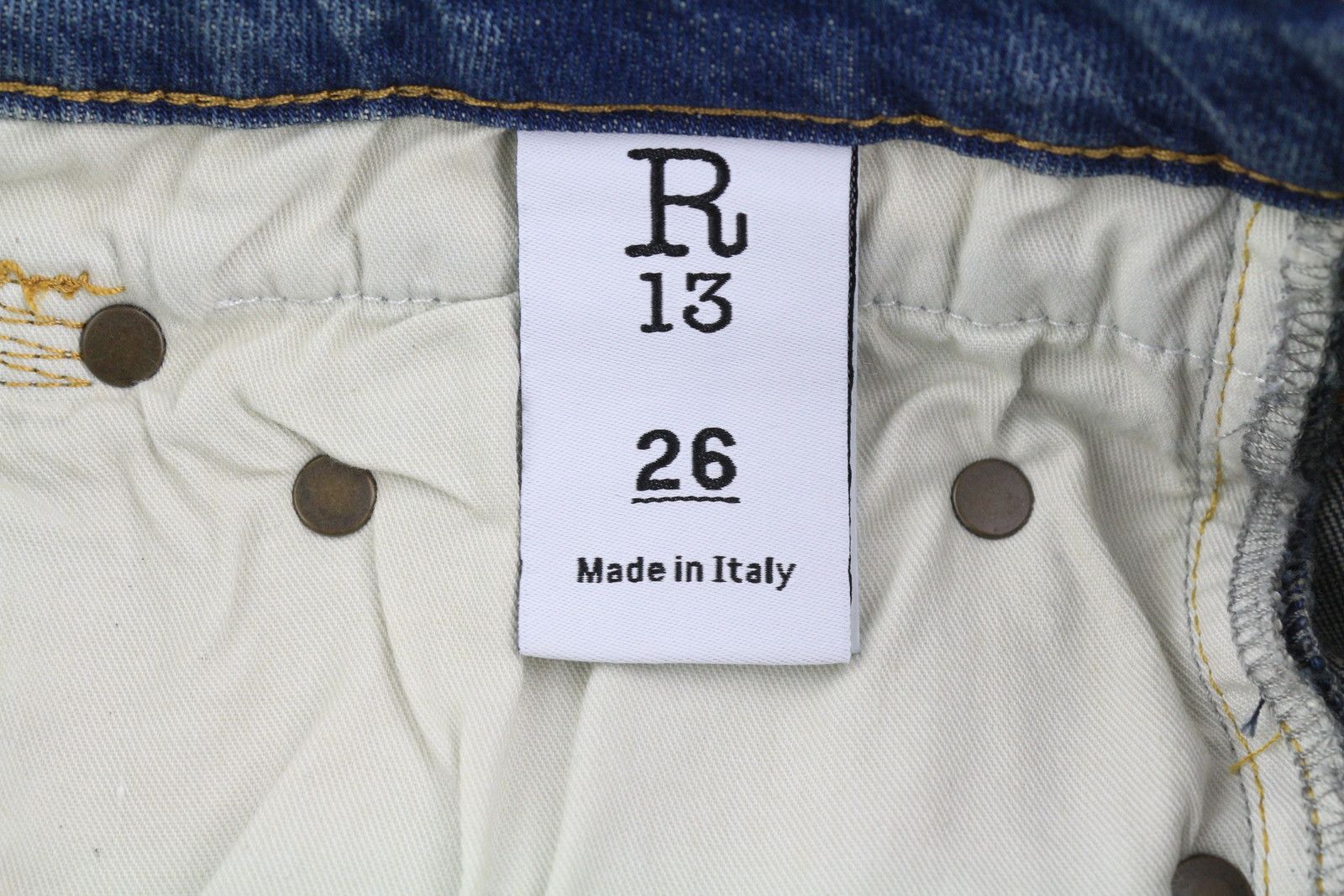 R13 BOY STRAIGHT 26 Cropped Ankle Washed Bue Kelly 84455 Size 26" / US 2 / IT 38 - 9 Thumbnail
