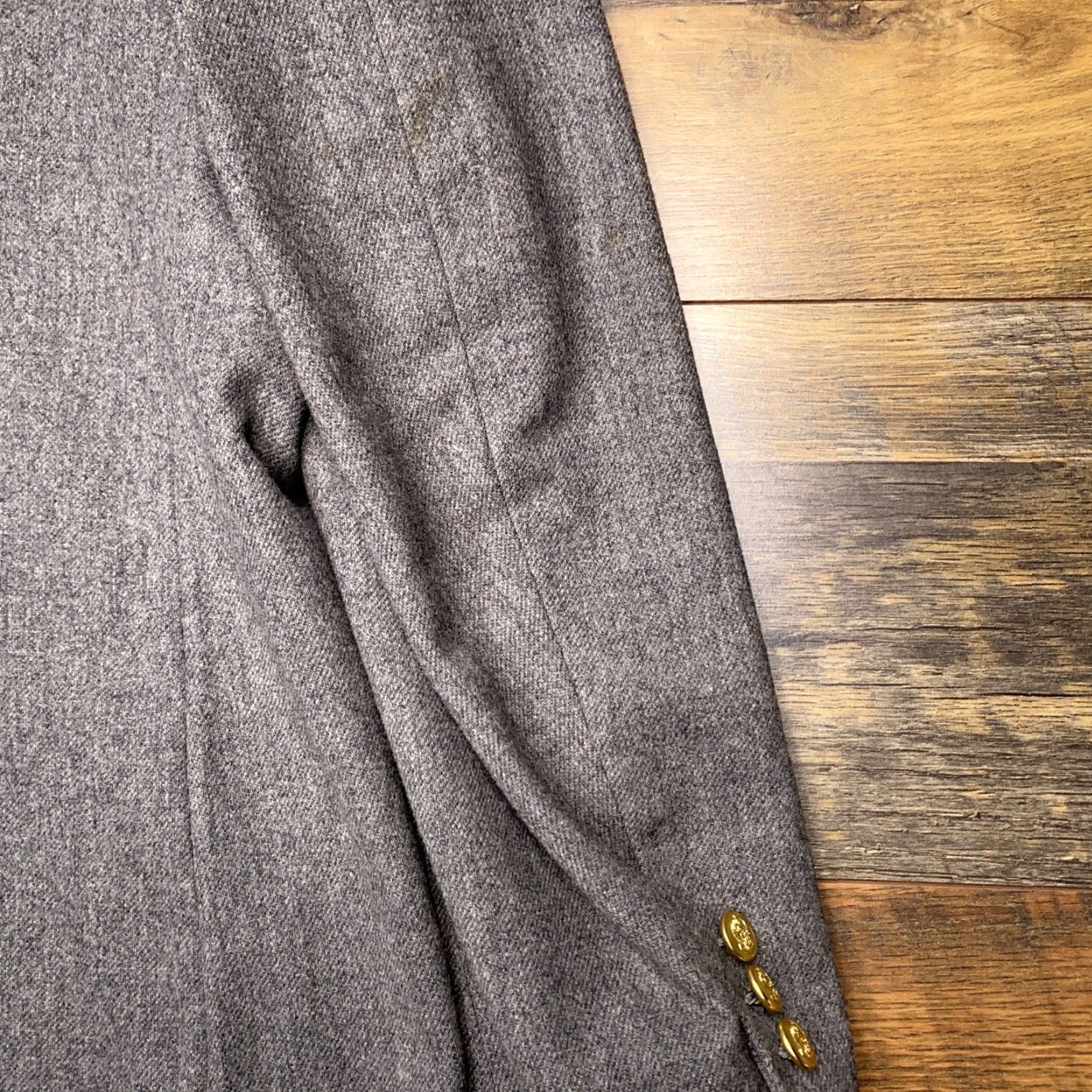 Stanley Blacker VINTAGE Stanley Blacker Sport Coat Gray Wool Blazer 46 Notch Lapel Three-Button Single-Breasted Regular Men Size 46R - 7 Thumbnail