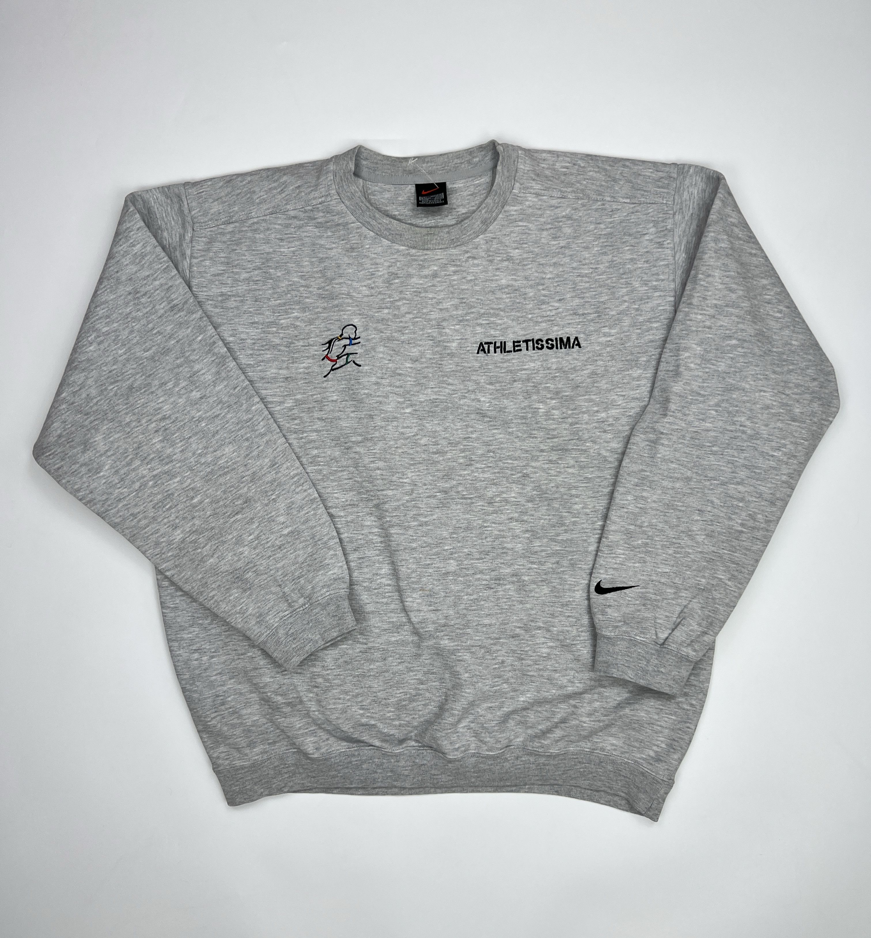Nike Vintage Nike Swoosh Logo Gray Sweatshirt "Athletissma" Size US L / EU 52-54 / 3 - 1 Thumbnail