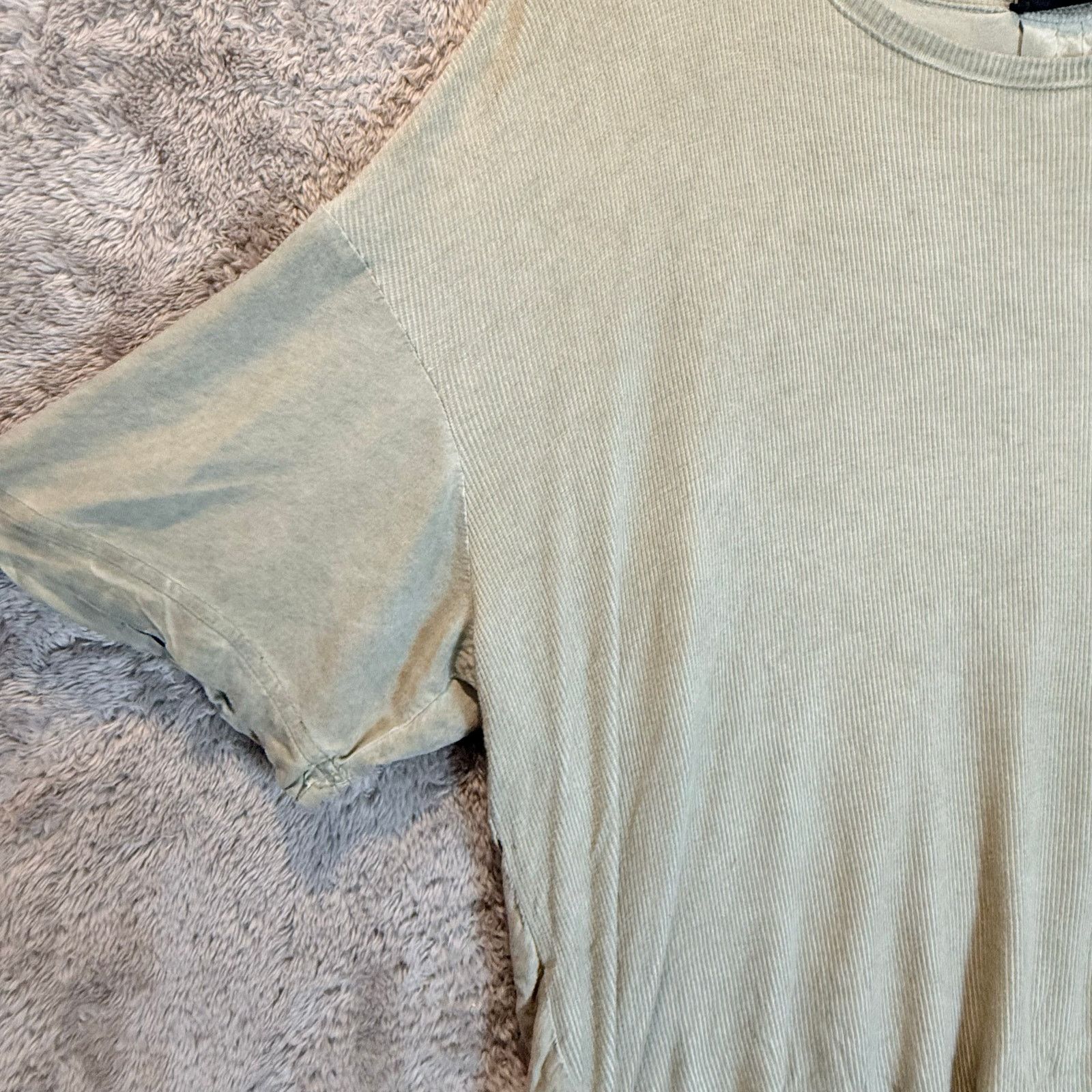 Other Jane Delancey Mixed Media Green Ribbed Tunic Top T Shirt L Size L / US 10 / IT 46 - 3 Thumbnail
