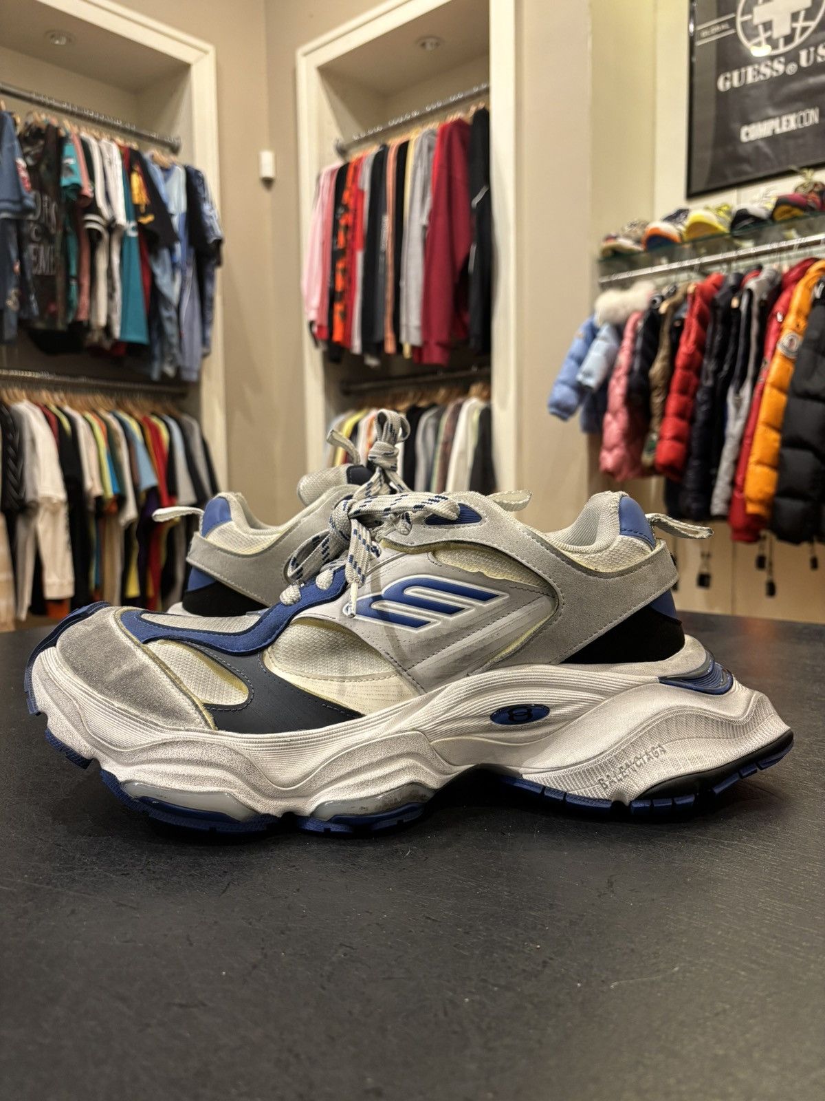 Balenciaga Balenciaga Cargo Sneakers Grey Blue Size US 13 / EU 46 - 2 Thumbnail