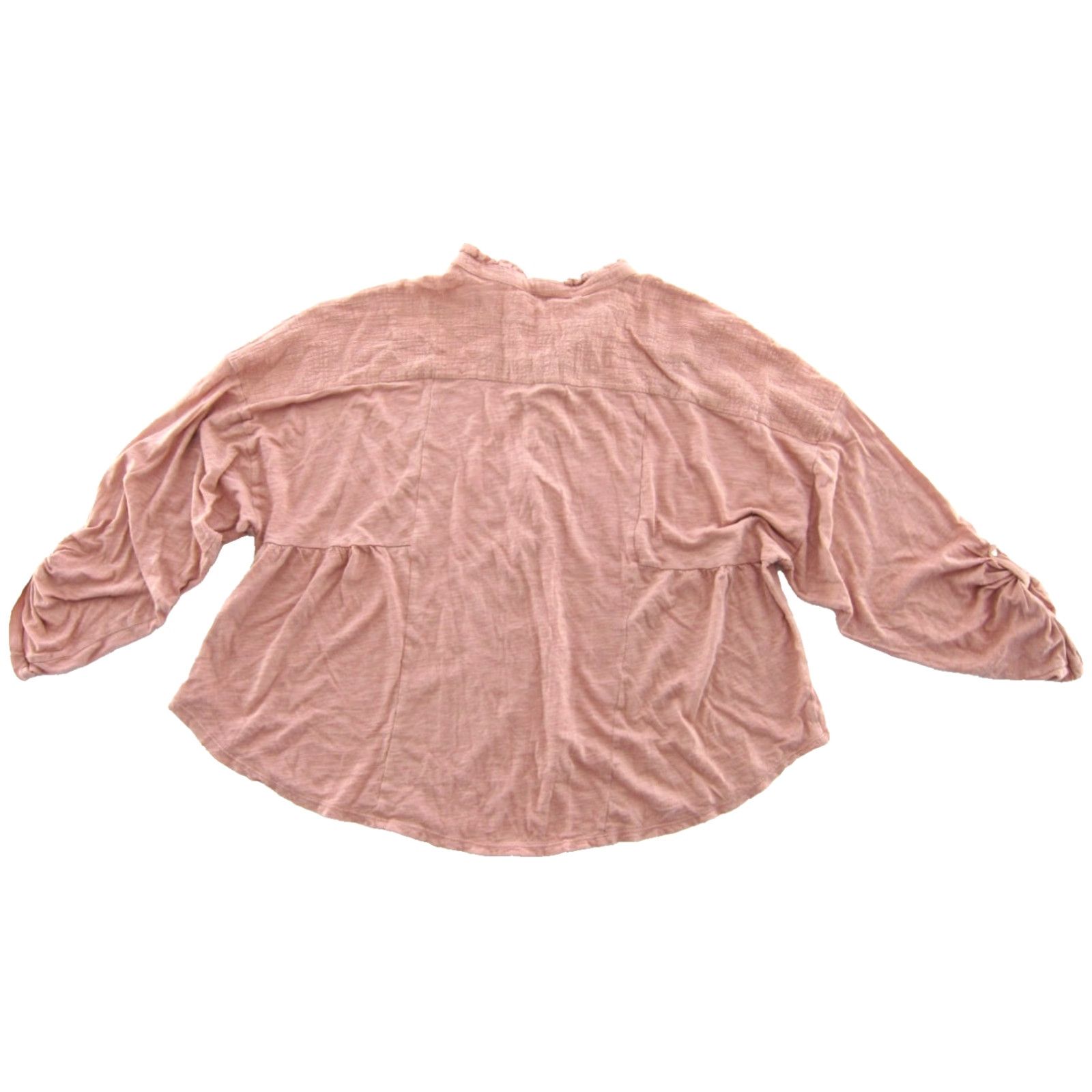 Lucky Brand Lucky Brand Blouse Pink Long Sleeve Shirt Women XL V-Neck Bohemian Peasant Cotton Jersey Blouse Size XL / US 12-14 / IT 48-50 - 2 Thumbnail