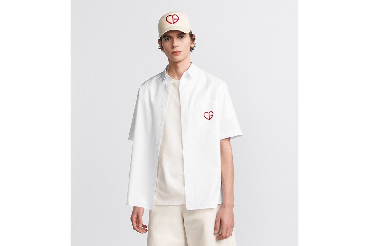 Dior o1bcso1str0226 Embroidered Short-Sleeved Shirt in White Size US M / EU 48-50 / 2 - 4 Thumbnail