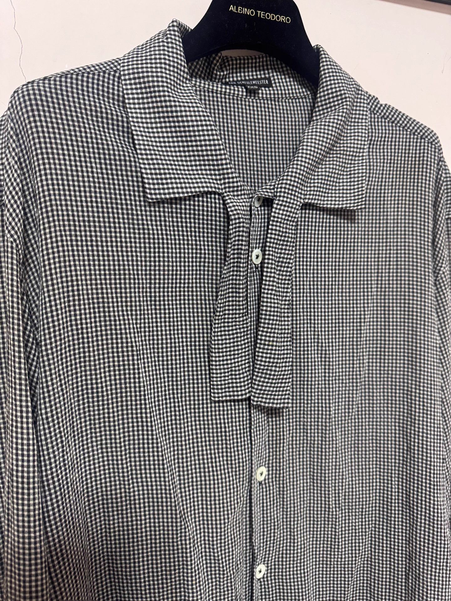 Ann Demeulemeester AnnDemeulemeester Black White Plaid Sheer Unisex XXS Size US XXS / EU 40 - 4 Thumbnail