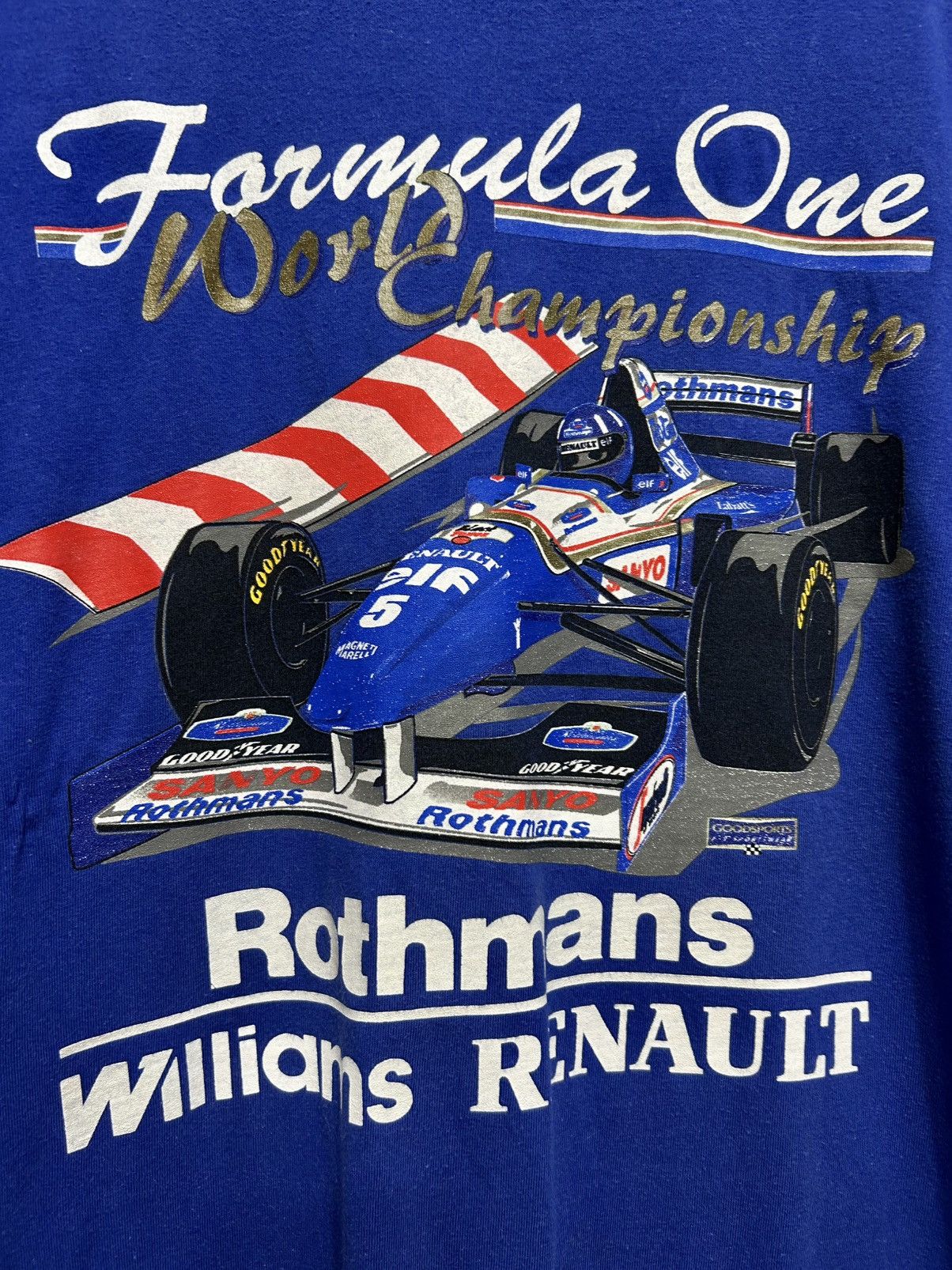 Formula 1 Vintage Rothmans Williams Renault F1 Racing Senna T-Shirt Size US XL / EU 56 / 4 - 3 Thumbnail