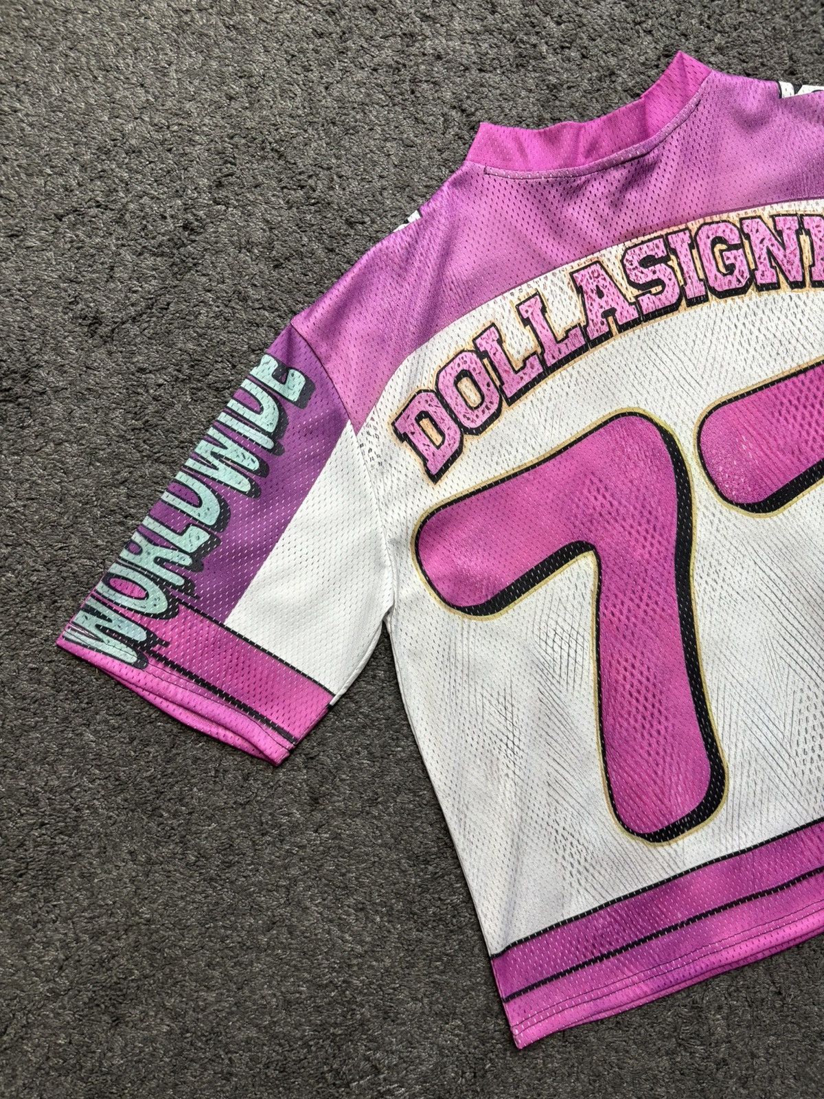 Japanese Brand Vintage dollasignme pills pink white football jersey Size US L / EU 52-54 / 3 - 15 Thumbnail