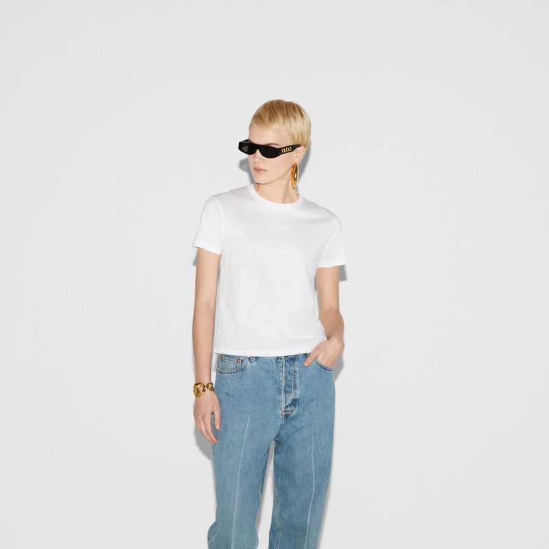 Gucci o1la5ras0526 Light Cotton Jersey T-Shirt in White Size XXS / US 00 / IT 34 - 3 Thumbnail