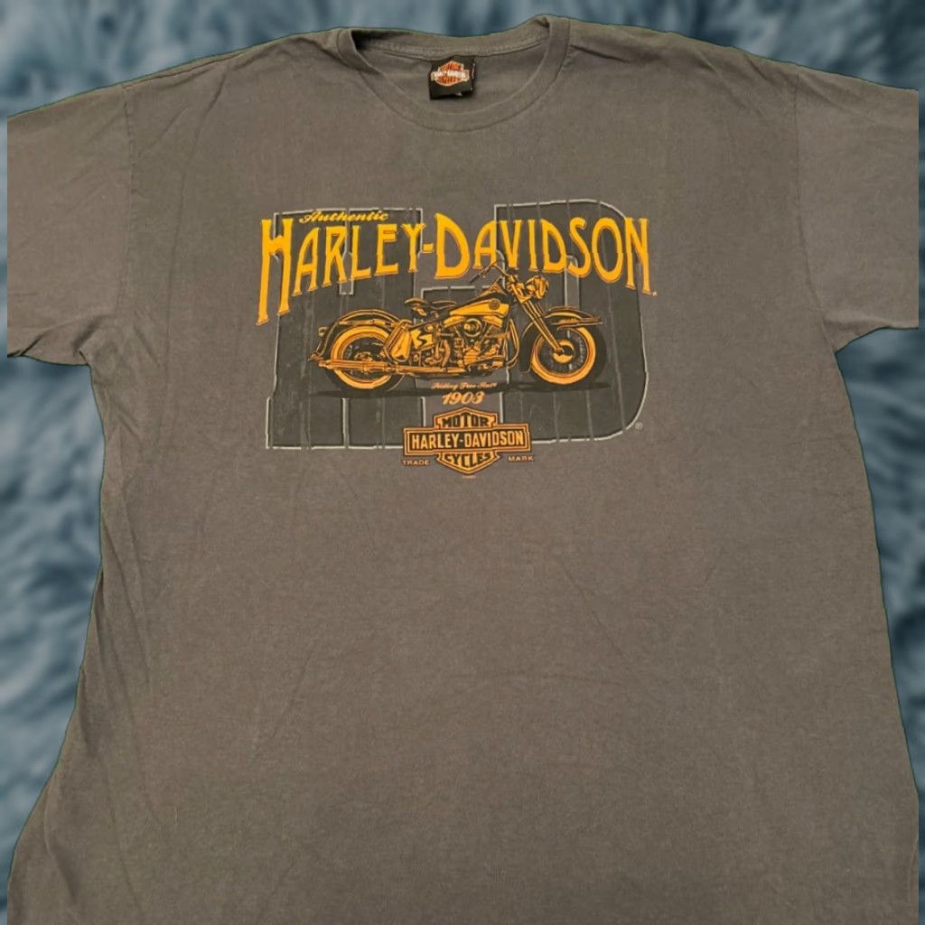 Harley Davidson VINTAGE Harley-Davidson Motorcycle T-Shirt XL Gray 90s Y2K Biker Grunge Hip Hop Motorcycle Punk USA Logo Classic Shirt Men Size US XL / EU 56 / 4 - 1 Thumbnail