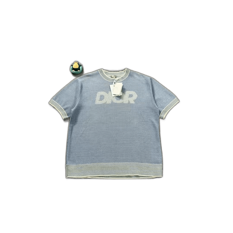 Dior Dior Blue Short Sleeve Knit Top Size XL Size US XL / EU 56 / 4 - 1 Thumbnail