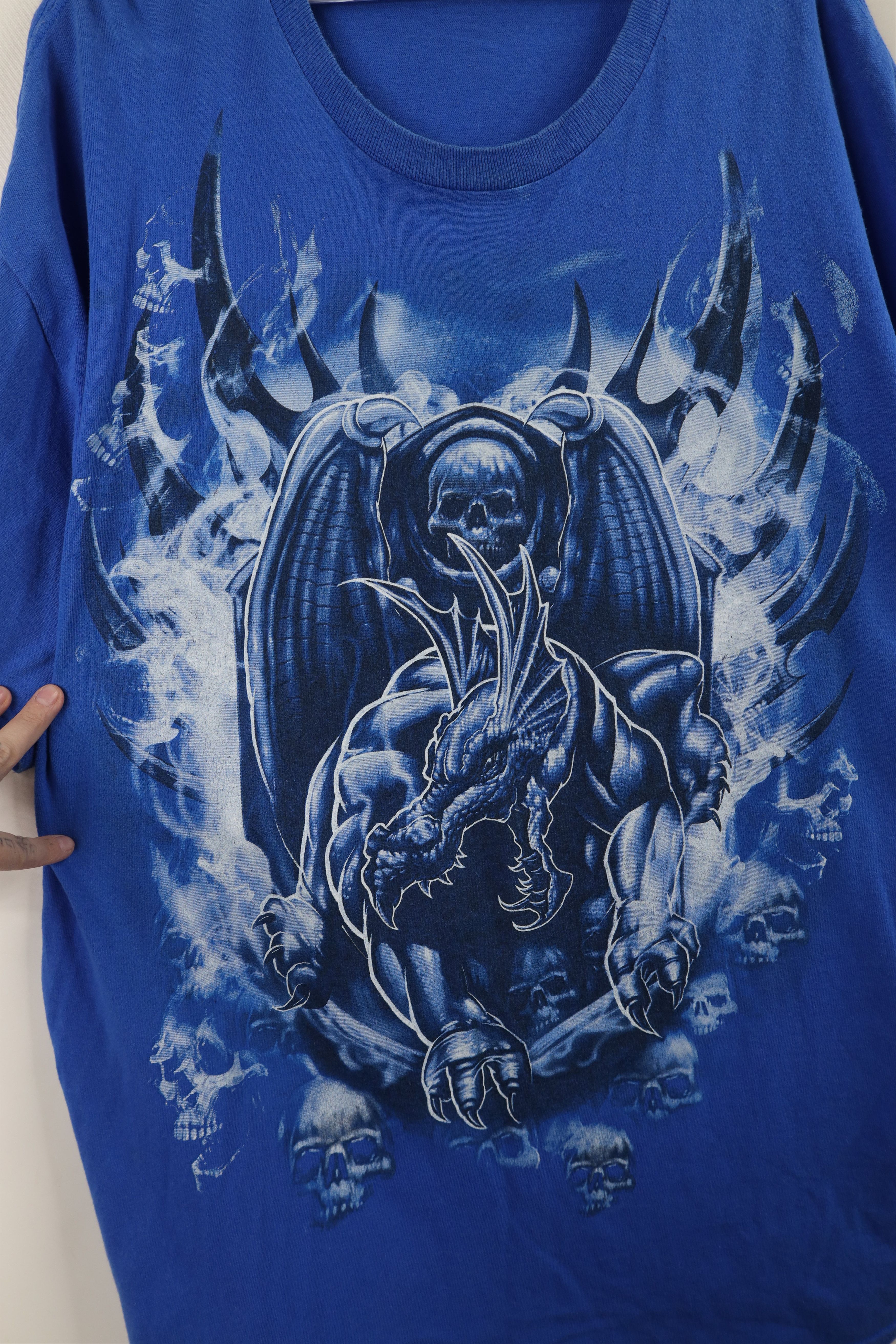 Vintage Vintage 90s Y2K Streetwear Dragon Skull Fire Fantasy T-Shirt Size US XL / EU 56 / 4 - 4 Thumbnail