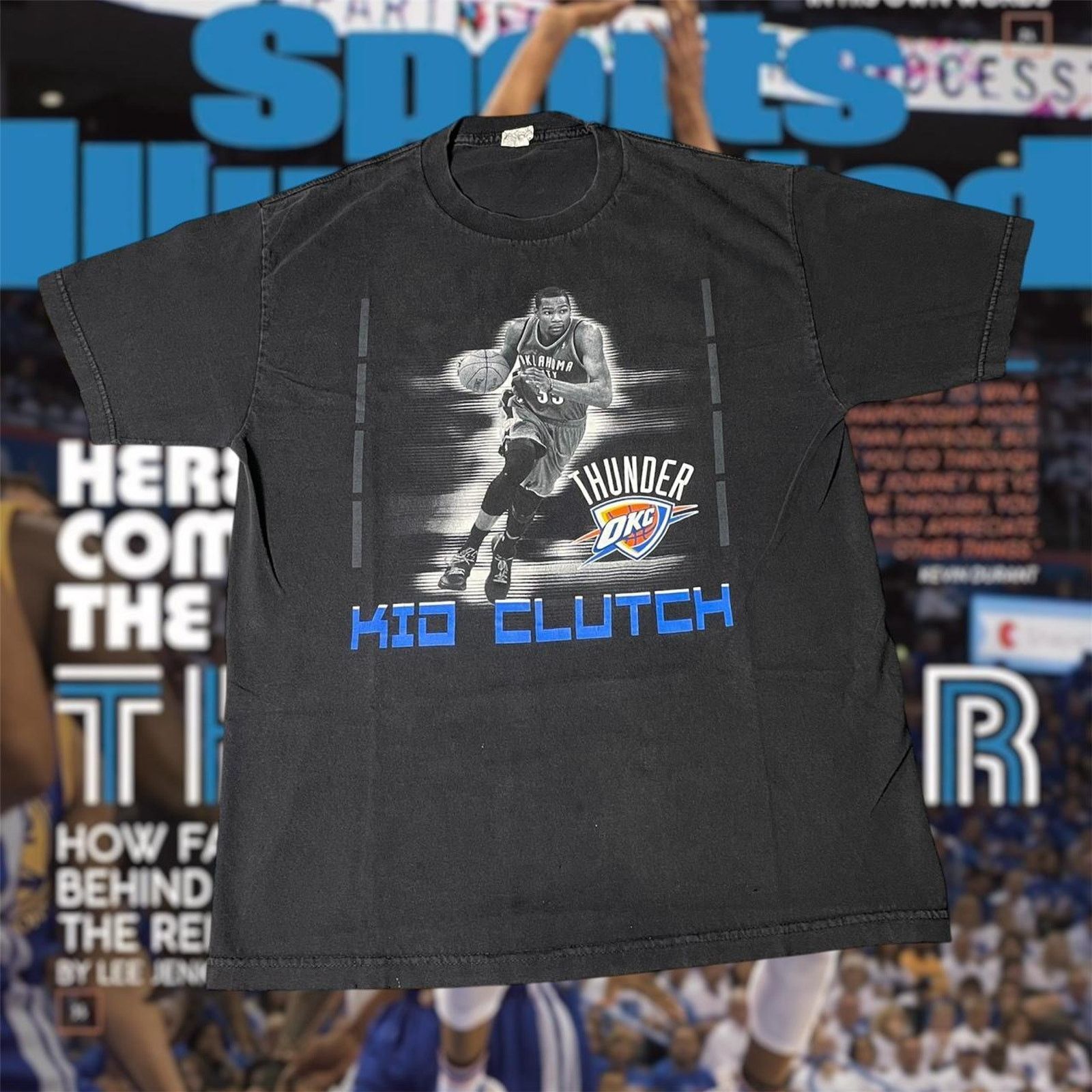 NBA × Vintage Y2K NBA Kevin Durant Oklahoma City Thunder Basketball Tee Size US L / EU 52-54 / 3 - 1 Thumbnail