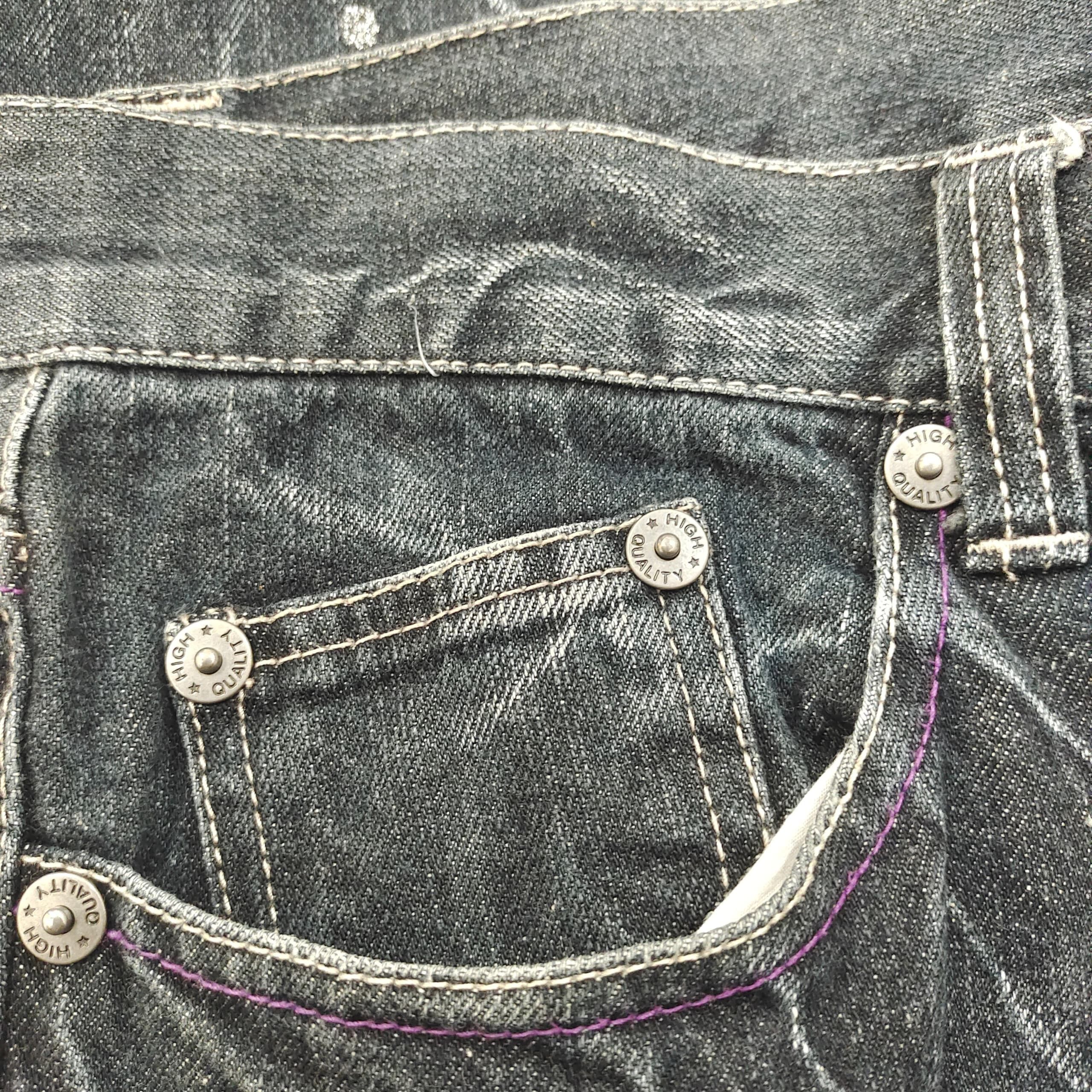 If Six Was Nine NYLAUS LIGHTNING THUNDER CLAW MARK DENIM JEANS Size US 33 - 5 Thumbnail