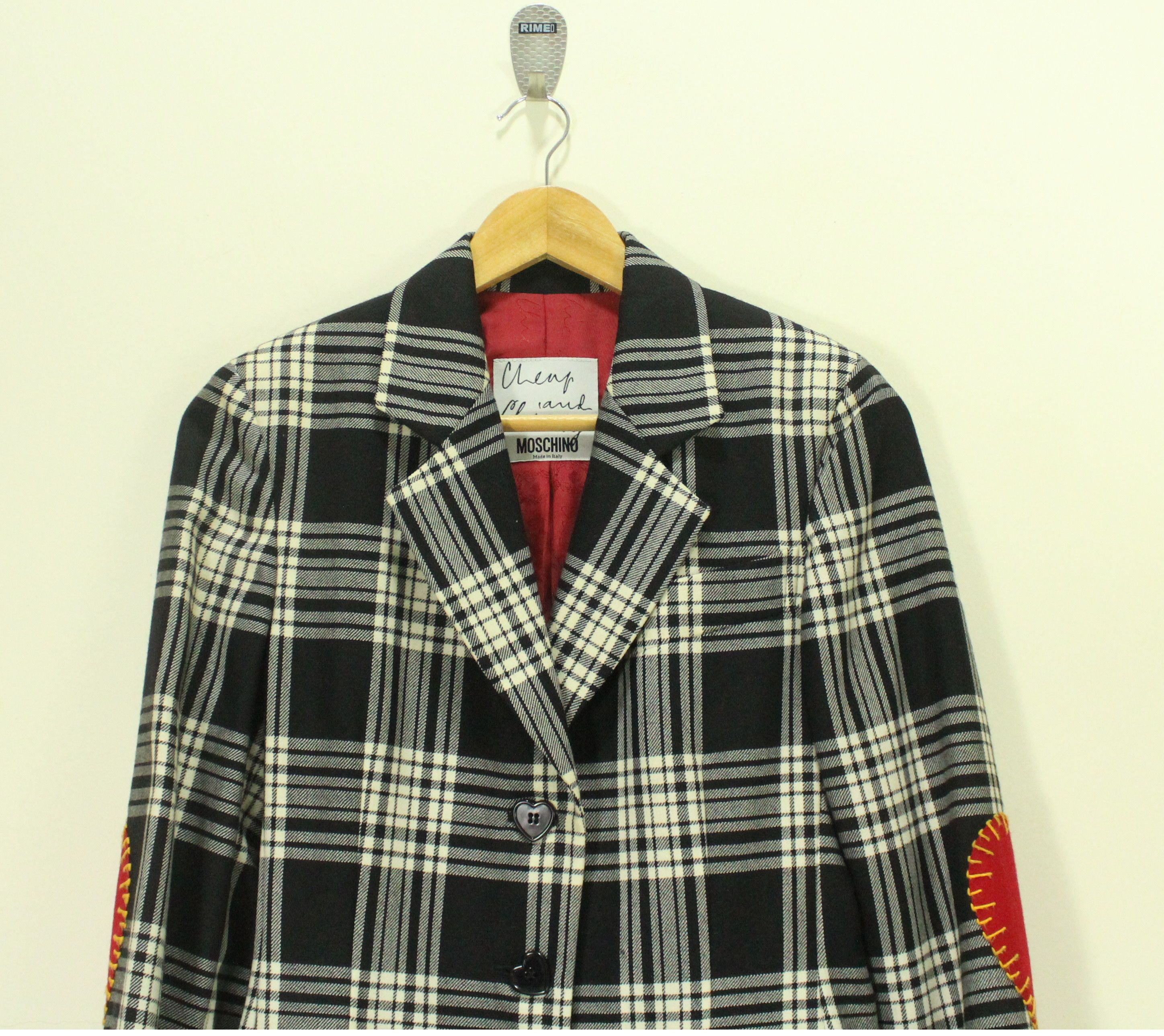 Moschino × Vintage Vintage 90s MOSCHINO CHEAP AND CHIC Jacket Tartan Love Size M / US 6-8 / IT 42-44 - 8 Thumbnail
