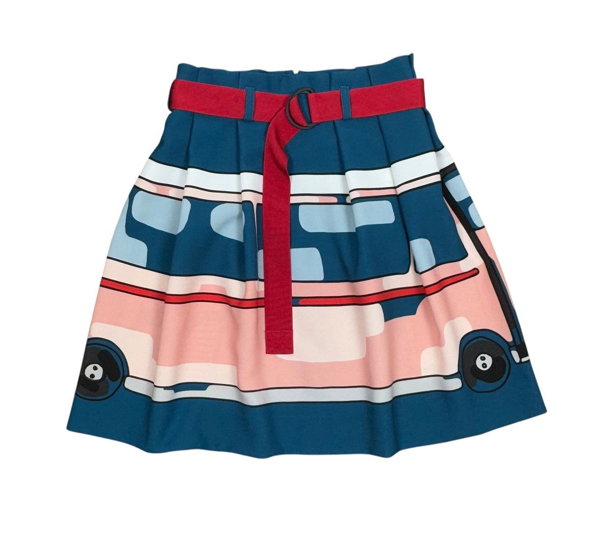 Cop Copine Cop Copine Autocar Jupe Skirt Belted Printed Polyester Size 27" / US 4 / IT 40 - 8 Thumbnail