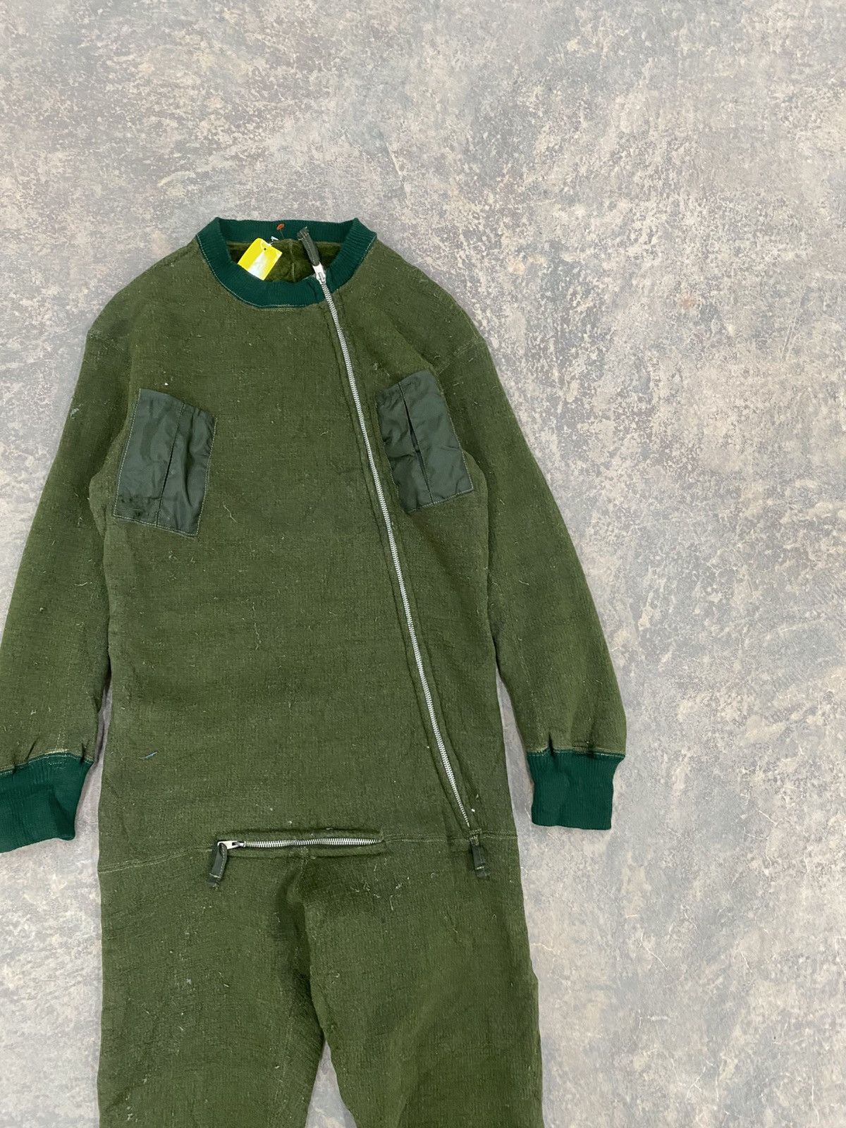 Vintage 1970s -Military Flight Coverall Jumpsuit Wool asymmetric Size US 32 / EU 48 - 4 Thumbnail