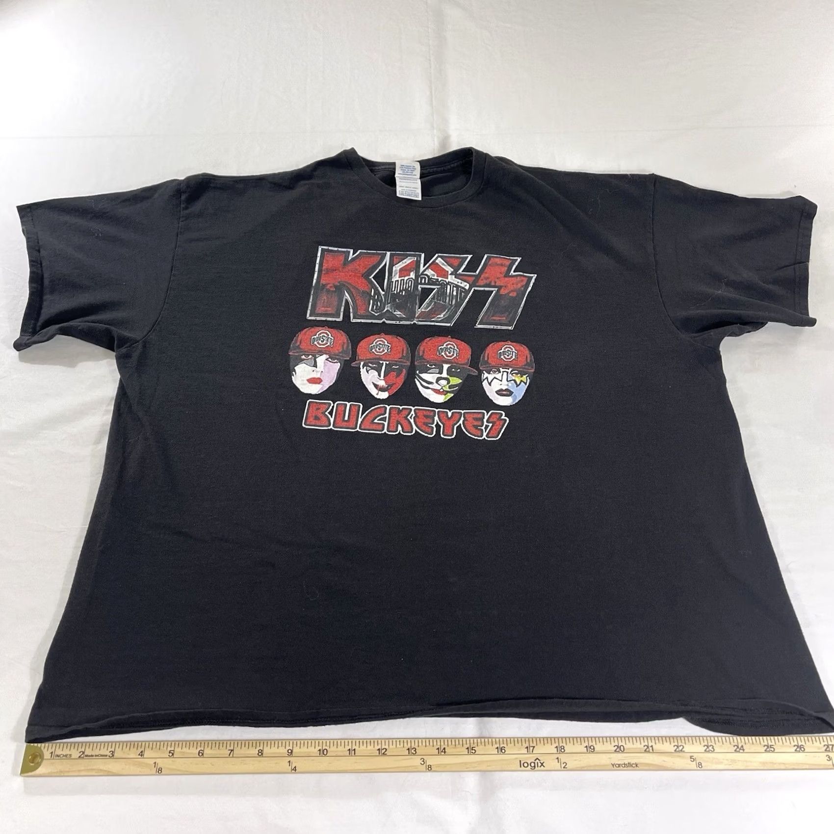 Vintage VINTAGE KISS 3XL Band T-Shirt Shirt Mens Black 3XL Logo Rock Concert Ohio State Buckeyes Collab Size US XXL / EU 58 / 5 - 6 Thumbnail