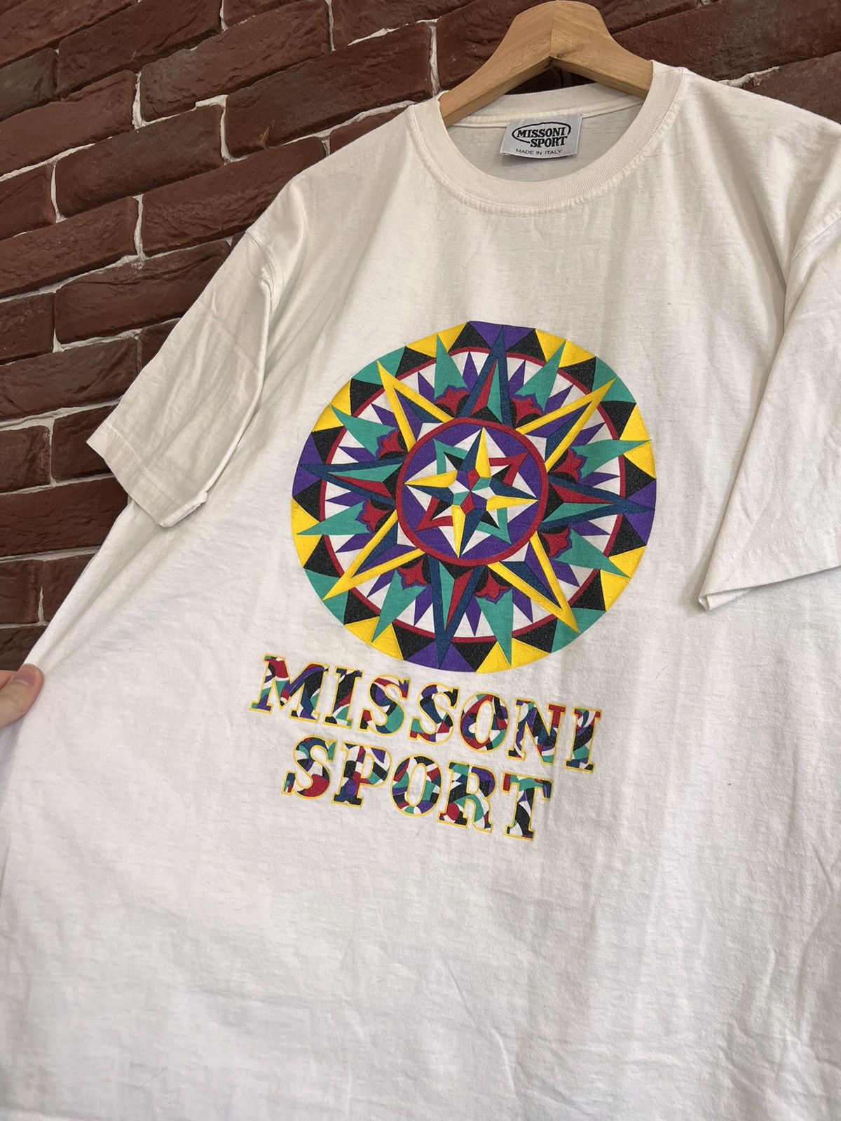 Missoni Rare Vintage 80s Missoni Sport Logo Tshirt White XL Designer Size US L / EU 52-54 / 3 - 2 Thumbnail