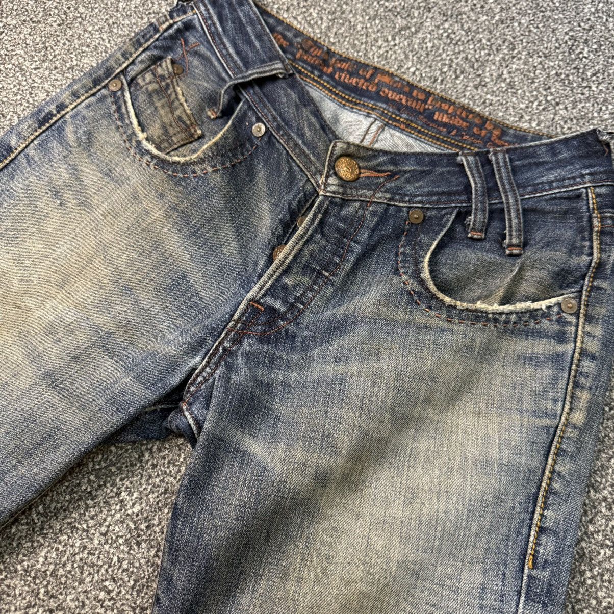 Beauty Beast Distressed Levis Cooper Thrashed Dirty Pants Size 29" - 9 Thumbnail