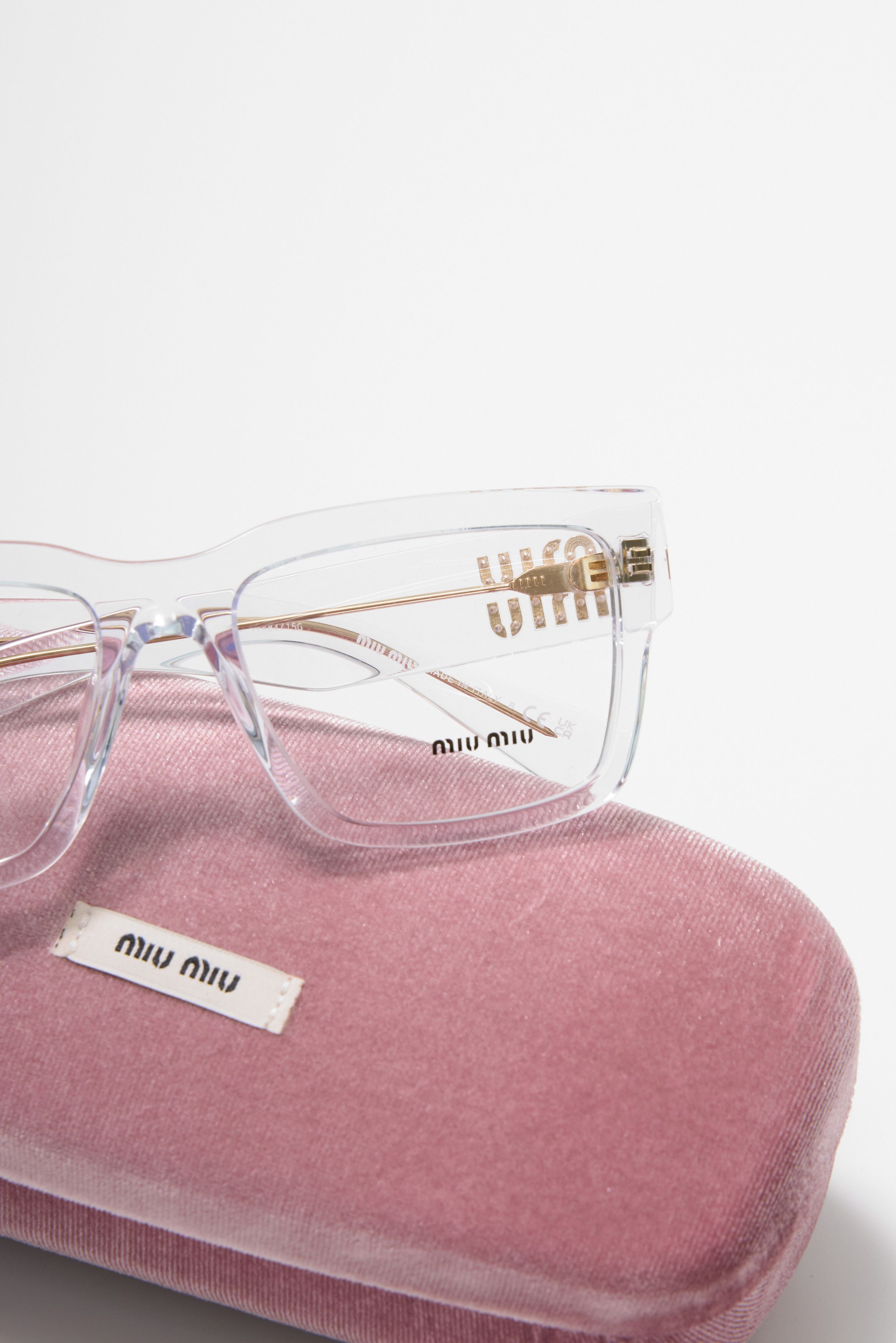 Miu Miu NEW Miu Miu MU02XV 2AZ1O1 Rectangle Women Eyeglasses Size ONE SIZE - 9 Thumbnail