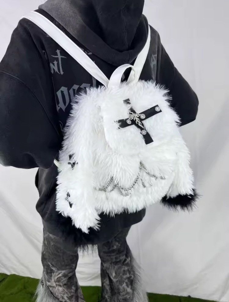 Other Handmade Japanese Kawaii Y2K Backpack- Bag, Fluffy & Chic Size ONE SIZE - 3 Thumbnail