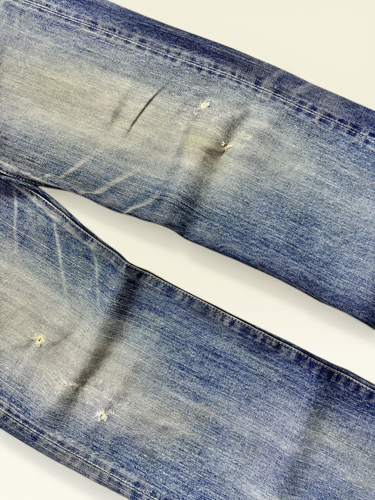 Samurai Jeans Vtg Japan Omnigod Selvedge Grunge Whisker Faded Jeans Size US 29 - 5 Thumbnail