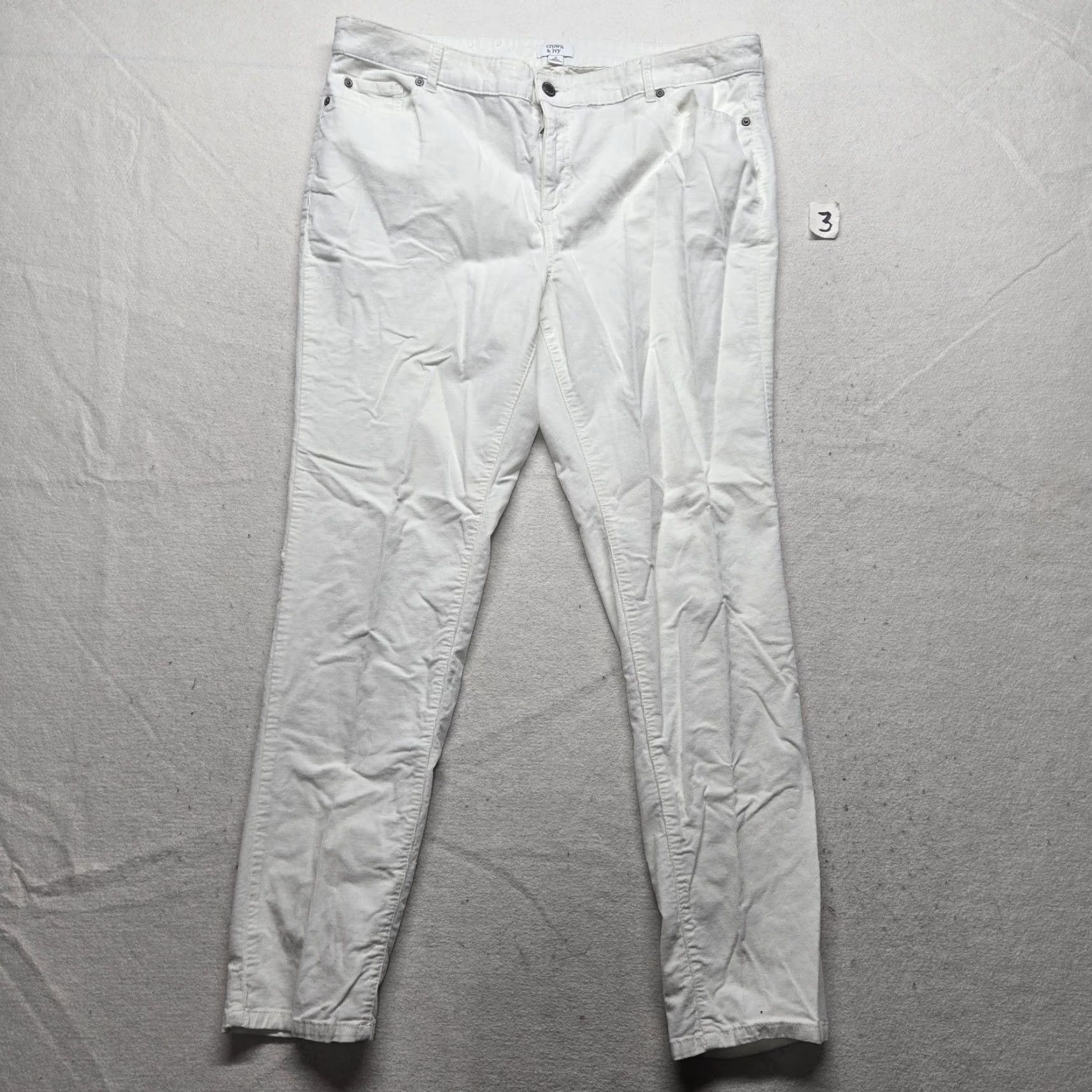 Vintage Crown & Ivy White Ankle Jeans Stretch Casual Pants Adult Women's Size 16 Pants White Stretch Casual 16 Womens Size 38" / US 16 / IT 52 - 2 Thumbnail