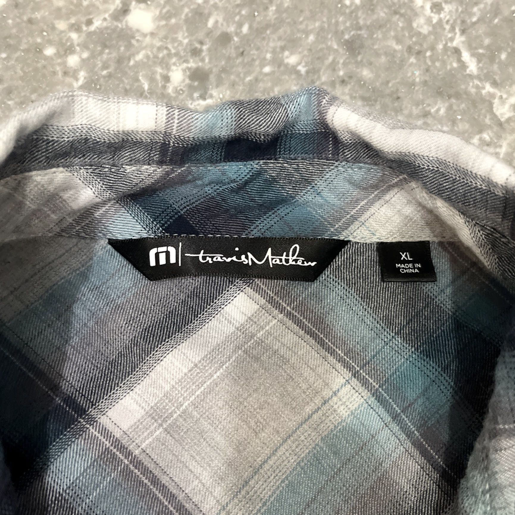 TravisMathew Travis Mathew Flannel Shirt Mens XL Gray Plaid Lightweight Rayon Blend Button Up Size US XL / EU 56 / 4 - 2 Thumbnail