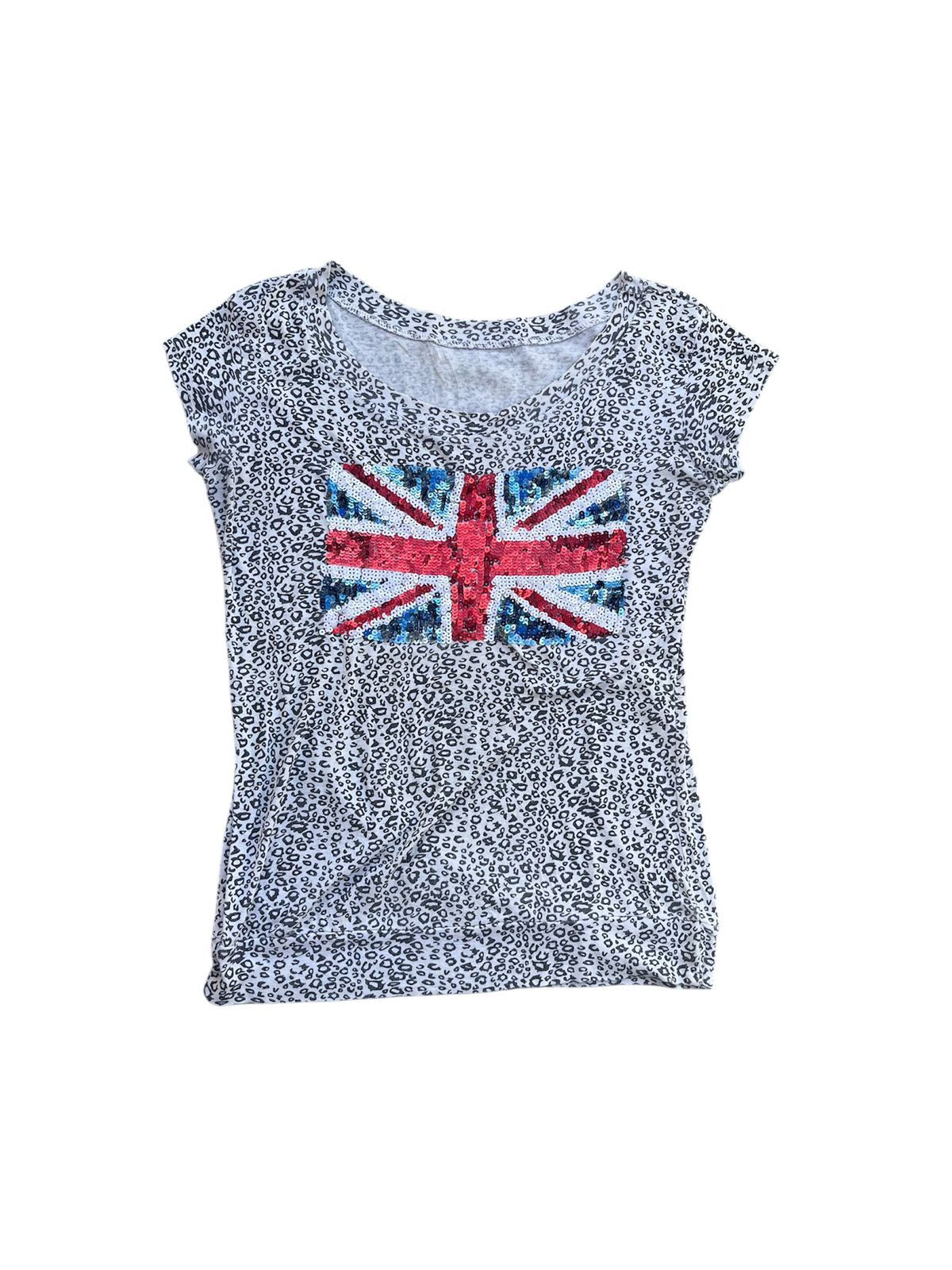 Japanese Brand Unbrand Leopard British Flag Sequin Tshirt for Ladies Size S / US 4 / IT 40 - 1 Thumbnail