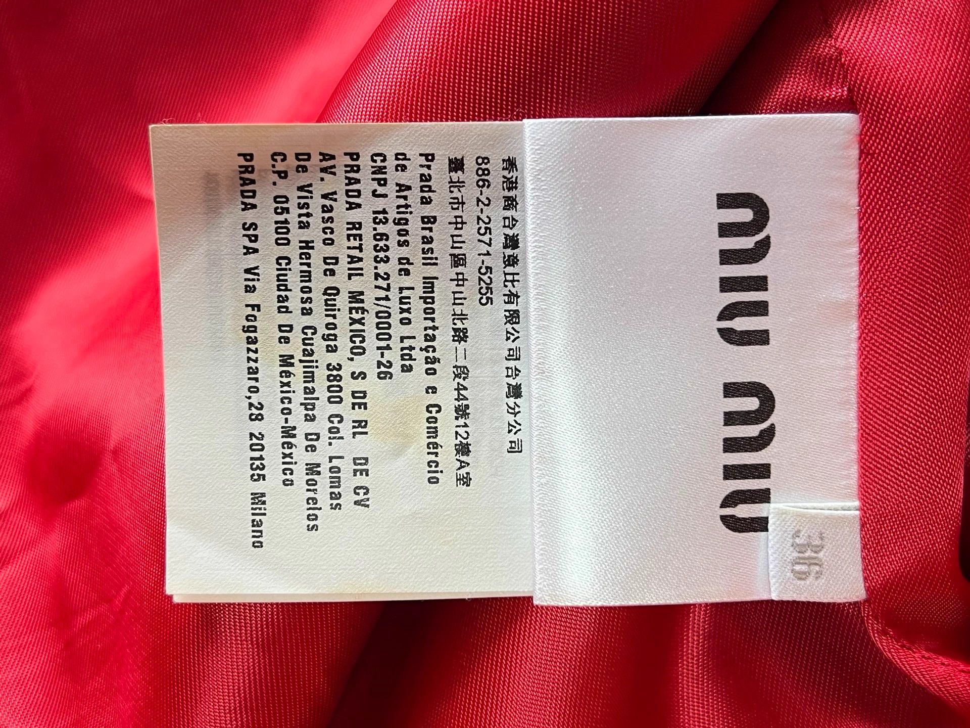 Miu Miu MIU MIU Women's Red Beaded Wool Coat IT 36 Size XS / US 0-2 / IT 36-38 - 6 Thumbnail