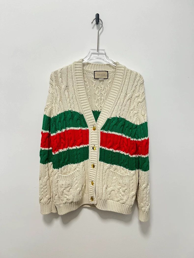 Gucci Gucci Red and green striped cardigan jacket 2503-Nextarrow Size US S / EU 44-46 / 1 - 1 Thumbnail