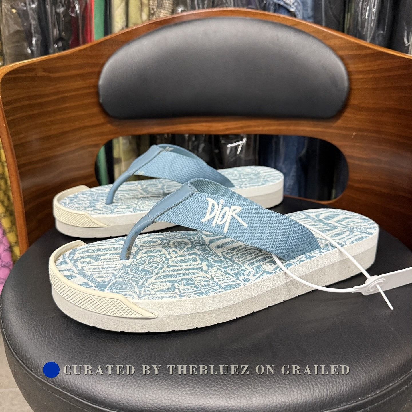 Dior Dior x Stussy Blue Flip-Flops Size US 8 / EU 41 - 1 Thumbnail