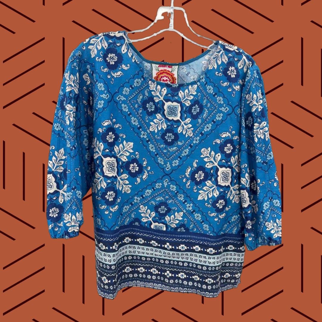 Johnny Was Pre-Owned Johnny Was Blue Size Medium Blouse Size M / US 6-8 / IT 42-44 - 1 Thumbnail