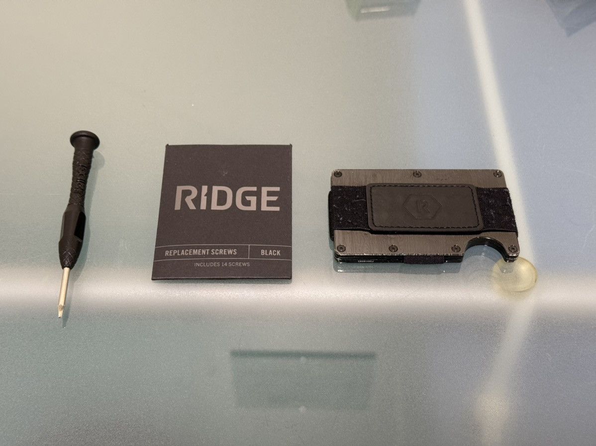 Other Ridge Black Damascus Stainless Steel Wallet w/ Leather Cash Size ONE SIZE - 2 Thumbnail
