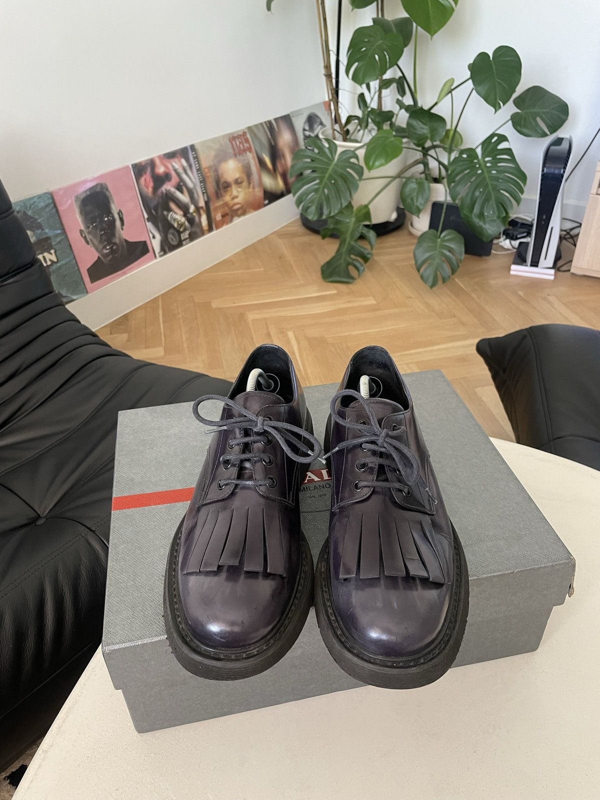 Prada Prada Washed Purple Derby Boots Designer Luxury Rare Hype Size US 8 / EU 41 - 1 Thumbnail