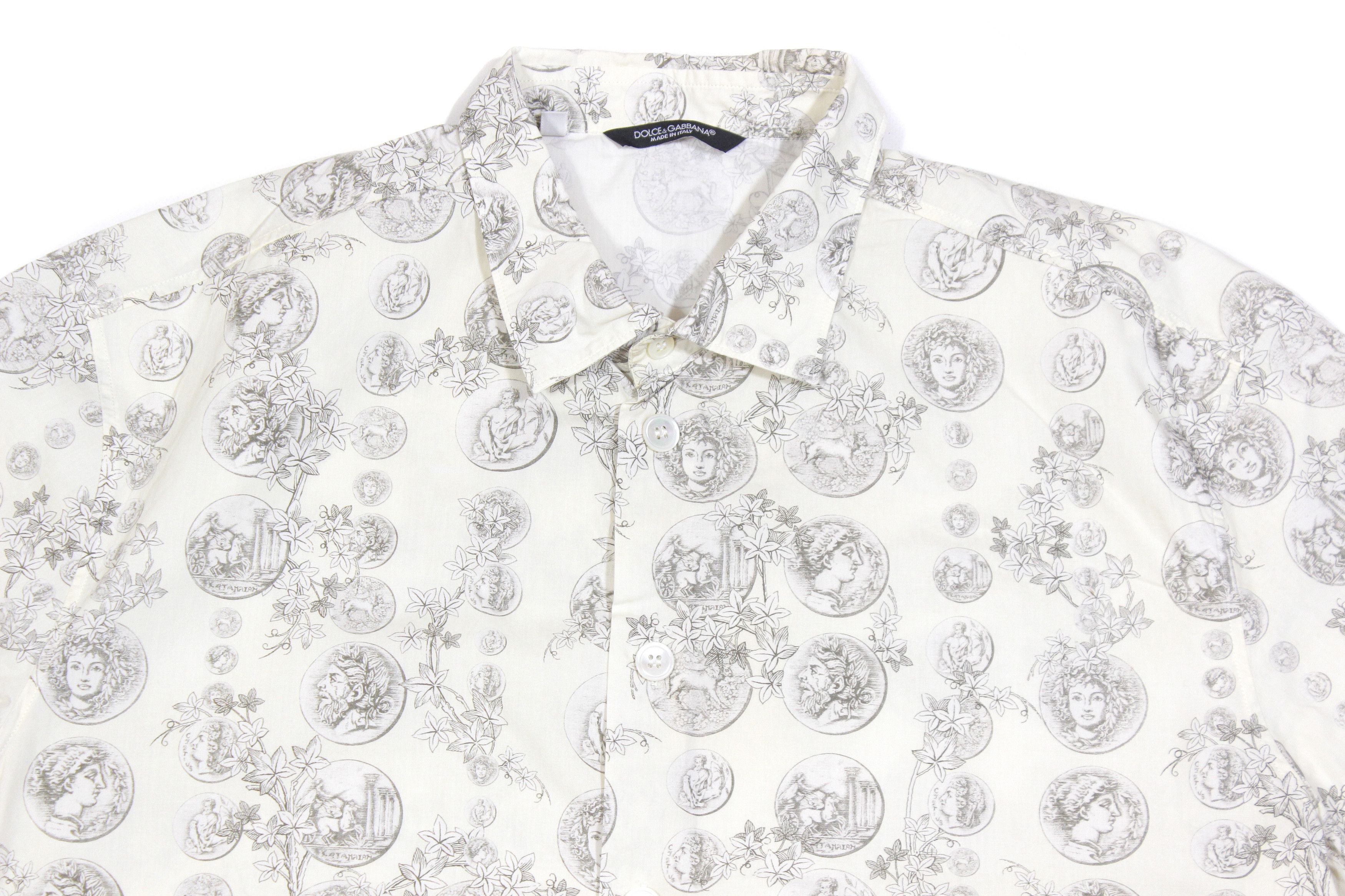 Dolce & Gabbana Barocco Full Print Shortsleeve Shirt Size US L / EU 52-54 / 3 - 3 Thumbnail