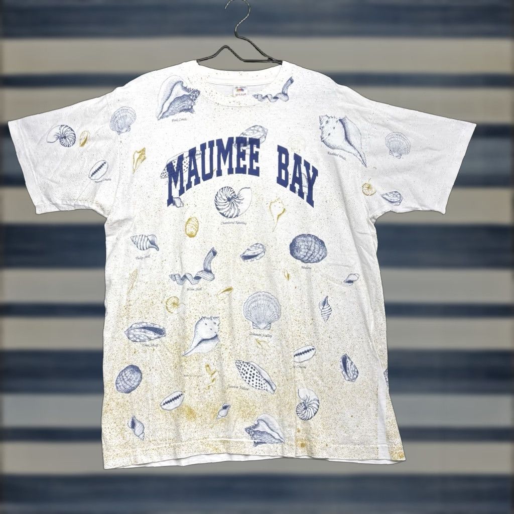 Fruit Of The Loom Vintage 90s Fruit of the Loom T-Shirt Men XL Beach Art Duck Mallard Shells Cotton Beige Summer Size US XL / EU 56 / 4 - 1 Thumbnail