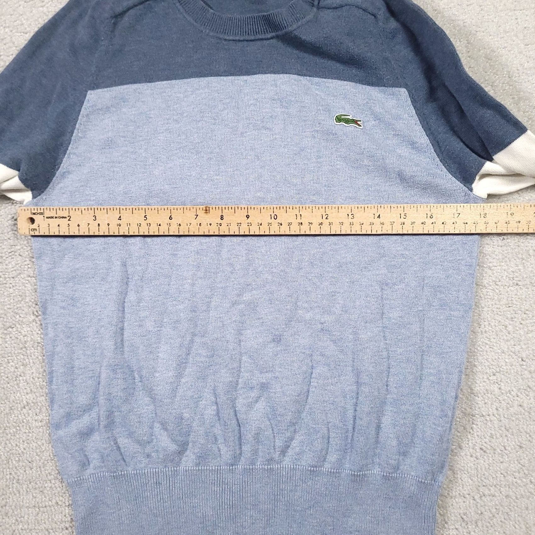 Lacoste Lacoste Live Sweater Crew Neck Colorblock Mens XS Blue Knit Pullover Size Regular Long Sleeve Size US XS / EU 42 / 0 - 3 Thumbnail