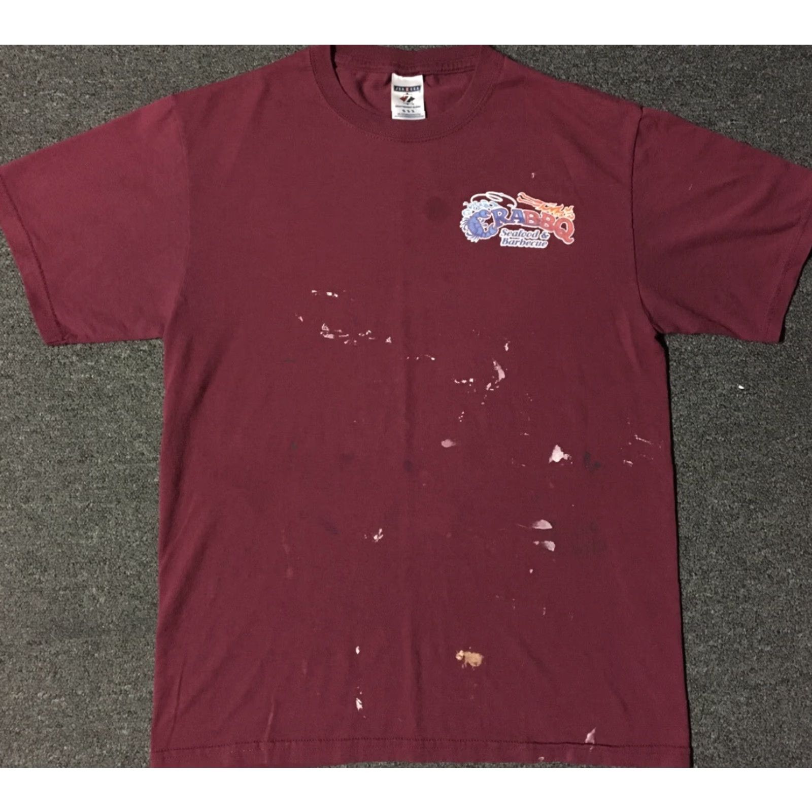 Jerzees VINTAGE Crab BBQ Faded Distress Paint Shirt M Red 90s Jazzed? Wait. Size US M / EU 48-50 / 2 - 2 Thumbnail