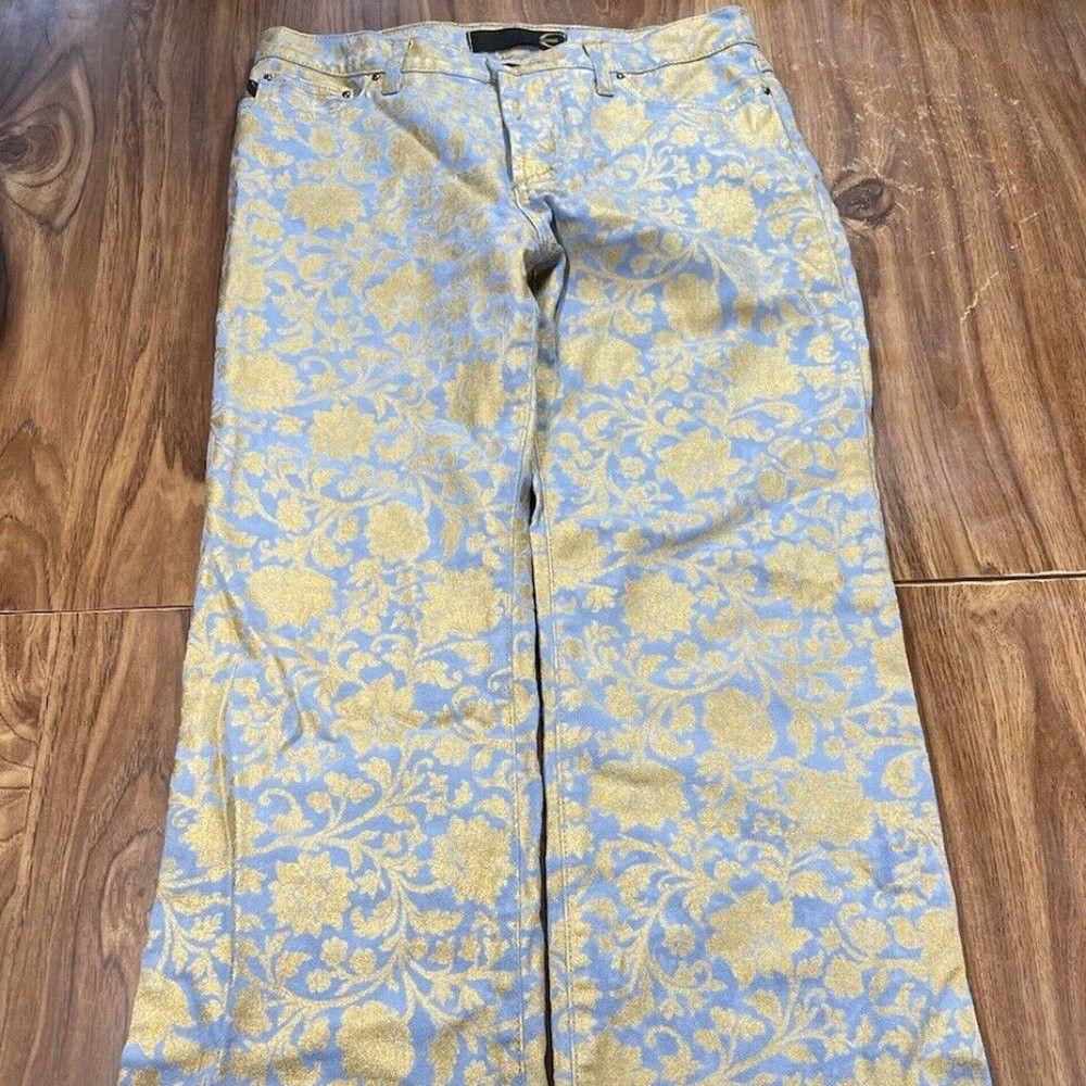 Just Cavalli Just Cavalli Women’s Gold Blue VTG Jeans Pants Sz 28 Size 28" / US 6 / IT 42 - 1 Thumbnail