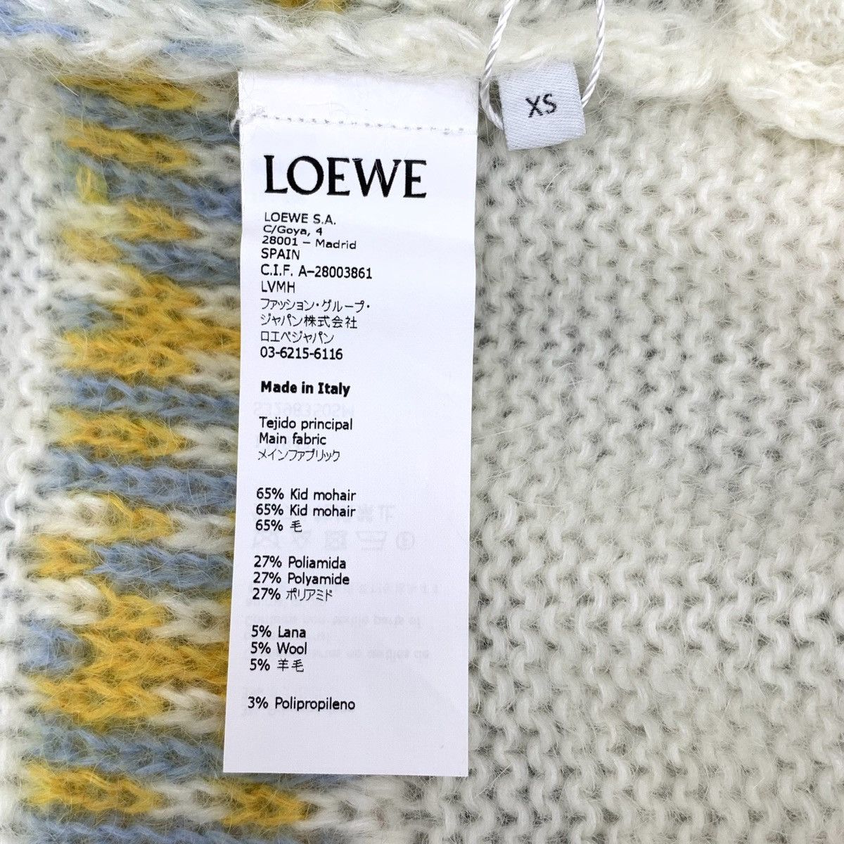 Loewe Loewe Color-block Logo Mohair Knitted Cardigan K26WX Size XS / US 0-2 / IT 36-38 - 6 Thumbnail