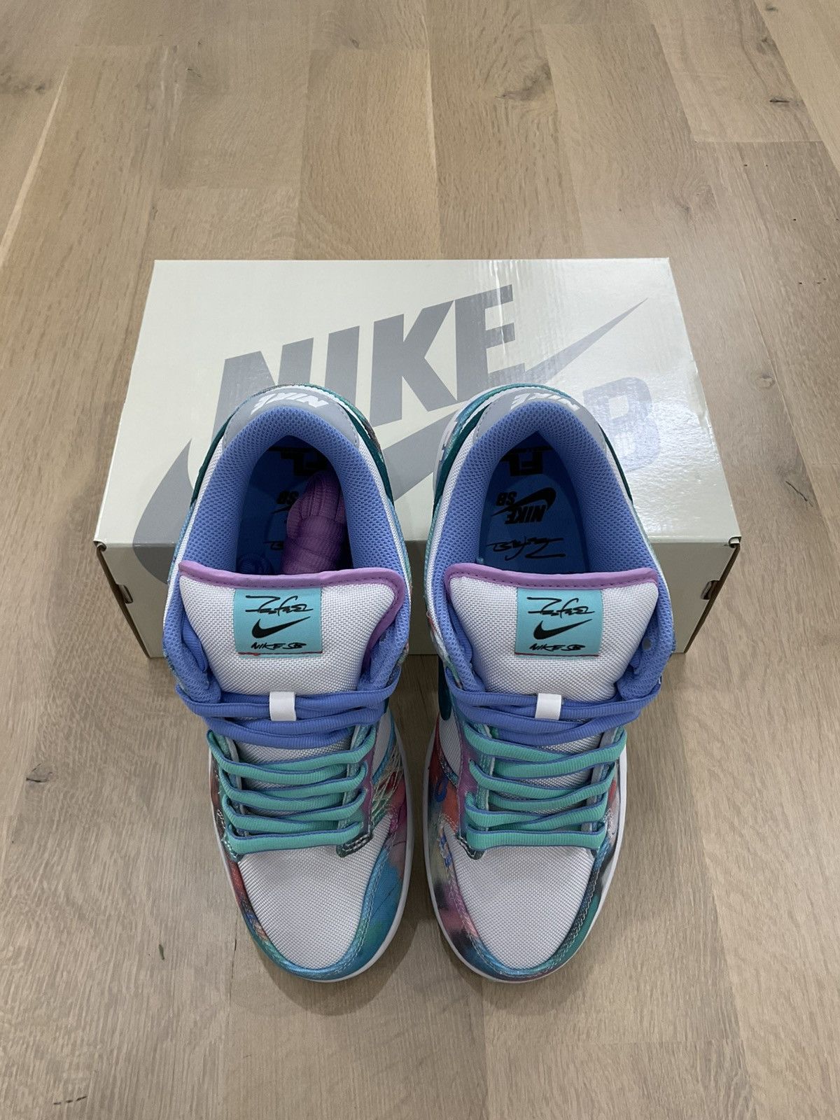 Futura × Nike Nike SB x Futura Laboratories Dunk Low Pro Bleached Aqua Size US 10 / EU 43 - 8 Thumbnail