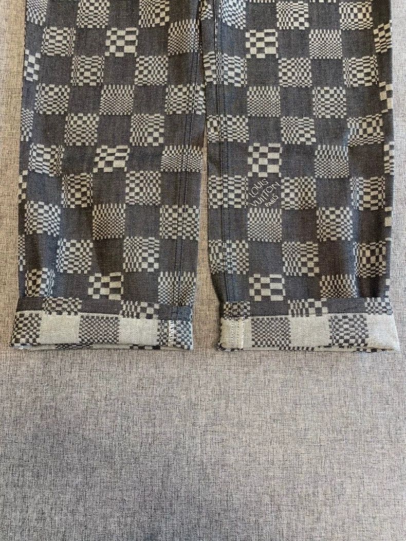 Louis Vuitton Louis Vuitton Gray Checkerboard Denim Pants-2506 Size US 33 - 5 Thumbnail