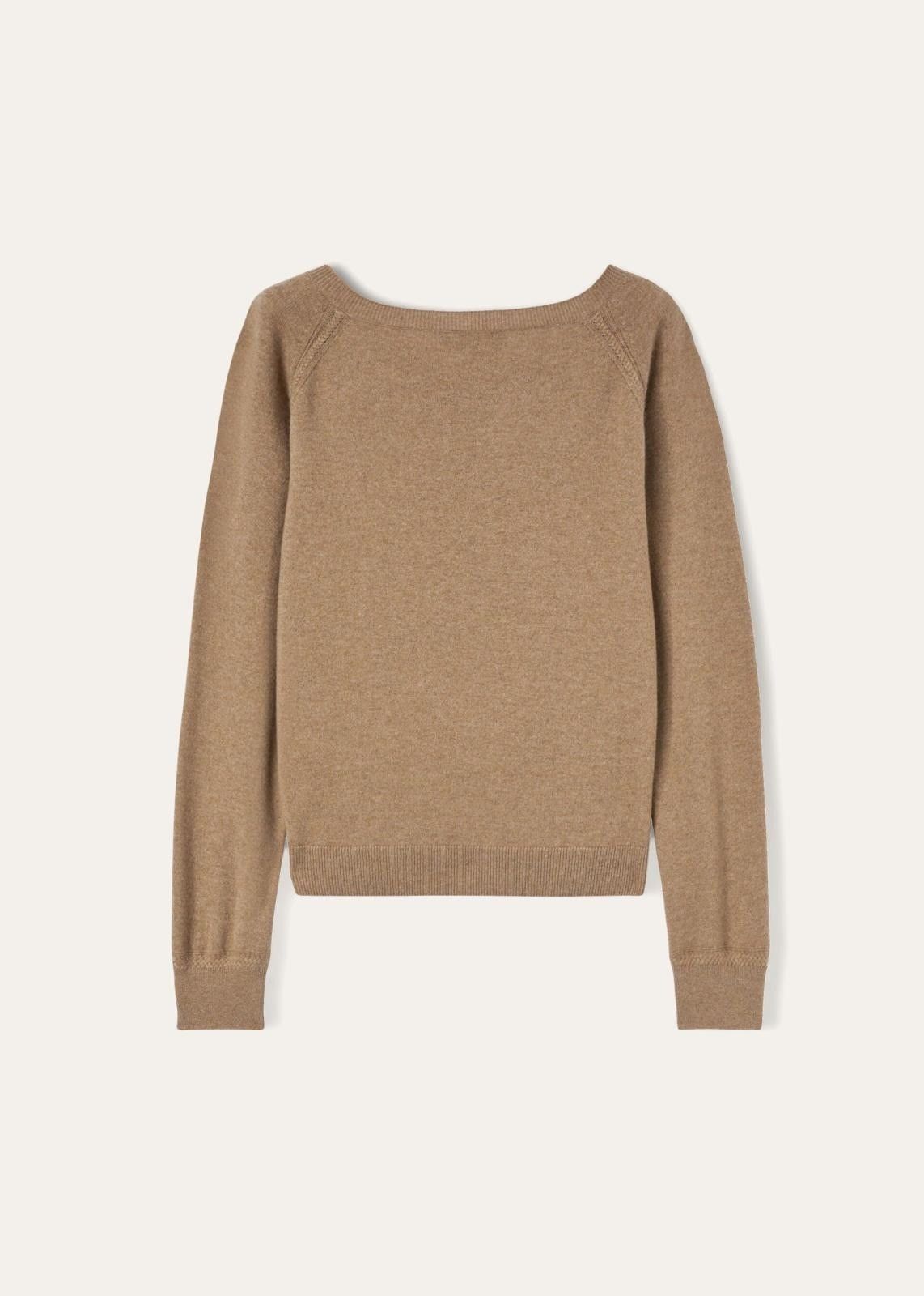Loro Piana o1srvl11e1125 FAN1849 Cocooning Wideneck Sweater in Brown Size L / US 10 / IT 46 - 2 Thumbnail