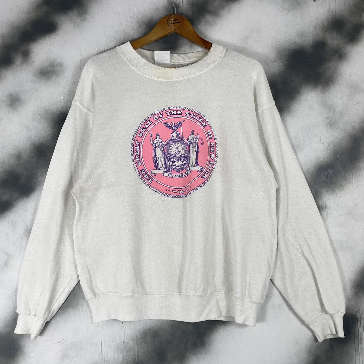 Vintage Vintage late 80’s the great seal of New York Distress Sweat Size US M / EU 48-50 / 2 - 1 Thumbnail
