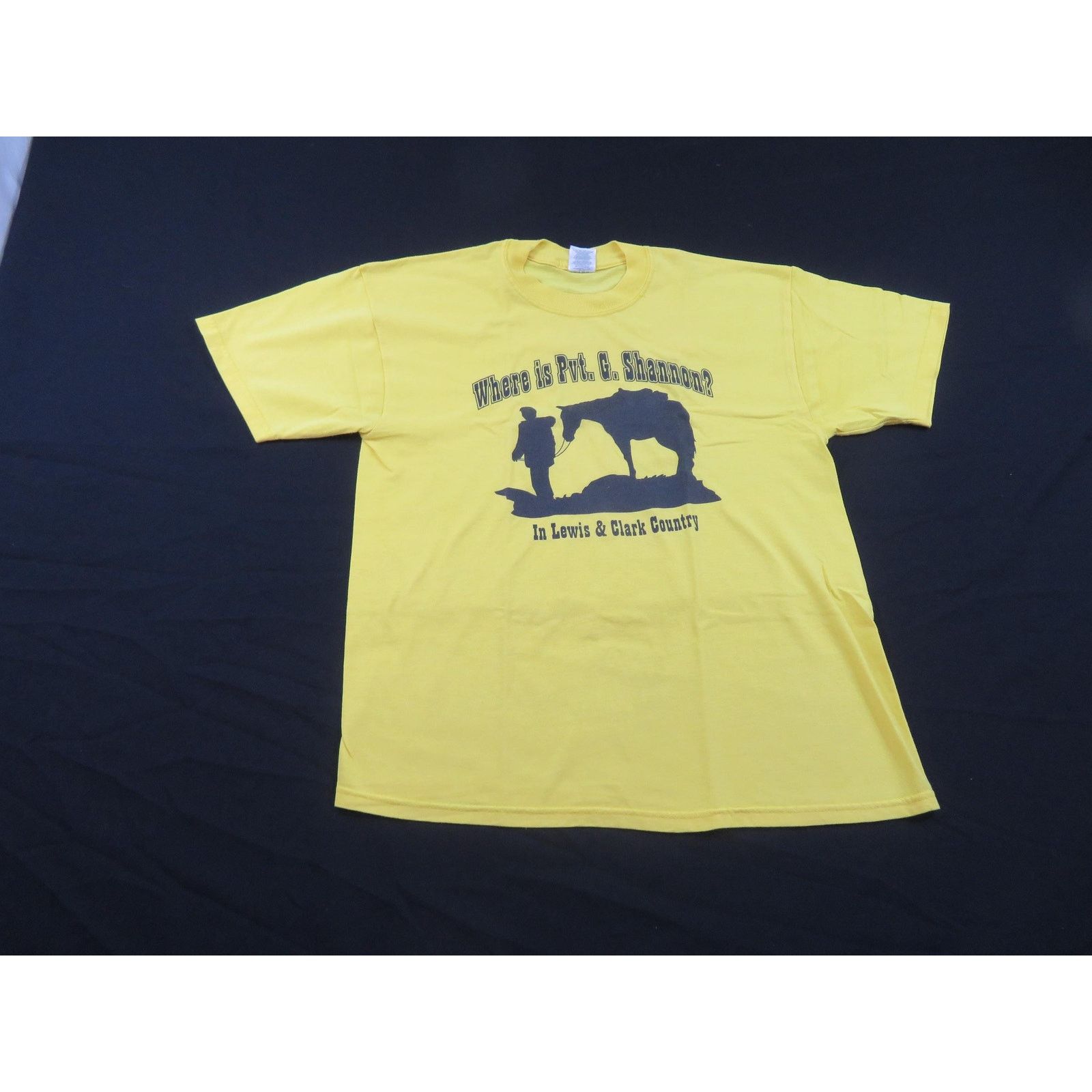 Jerzees Lewis & Clark Where is Pvt. G. Shannon? T-Shirt Yellow L Y2K Size US L / EU 52-54 / 3 - 1 Thumbnail