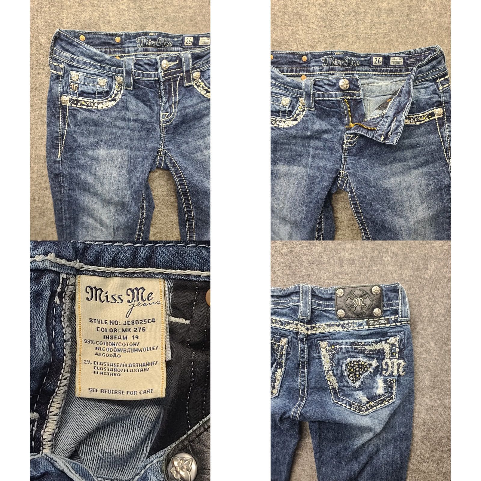 Miss Me Miss Me Capris 26x20 Signature Fit Low Rise Cropped Distressed Stretch Denim Jeans Women Size ONE SIZE - 8 Thumbnail
